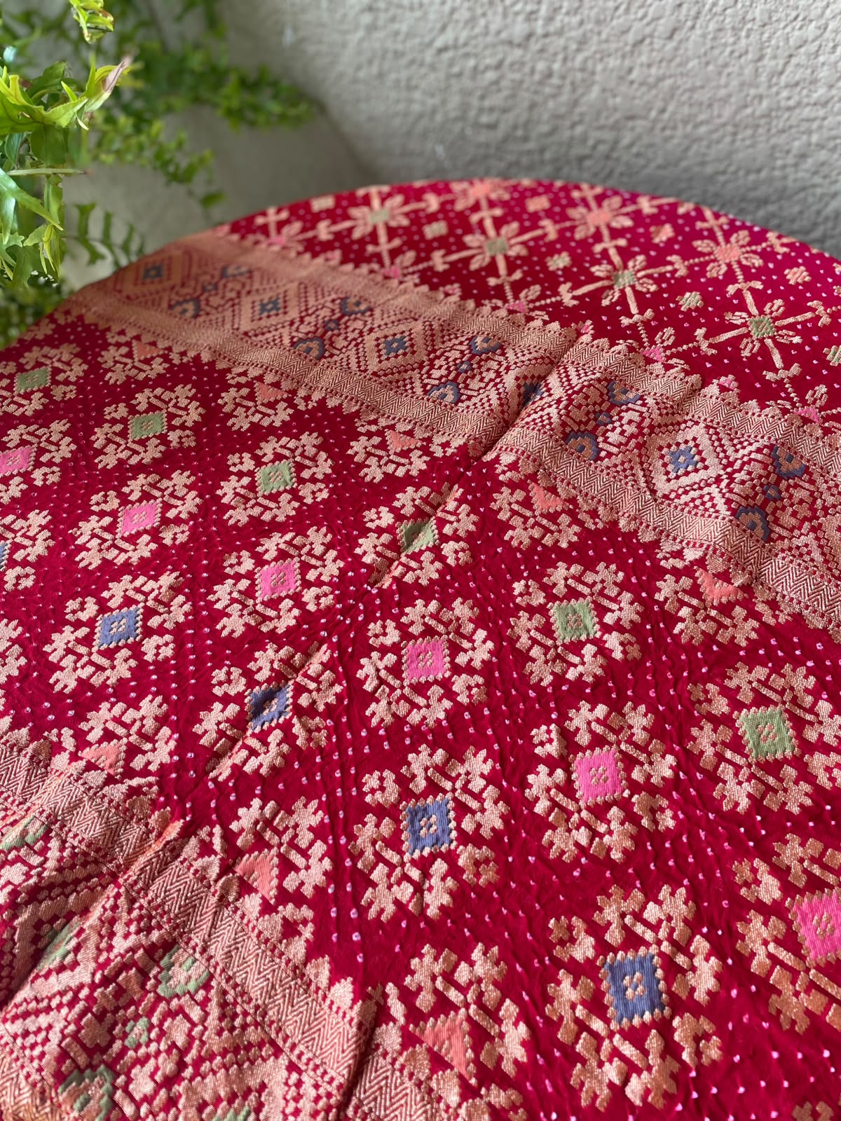Padmini - Red & Pink Meenakari Bandhani Dupatta
