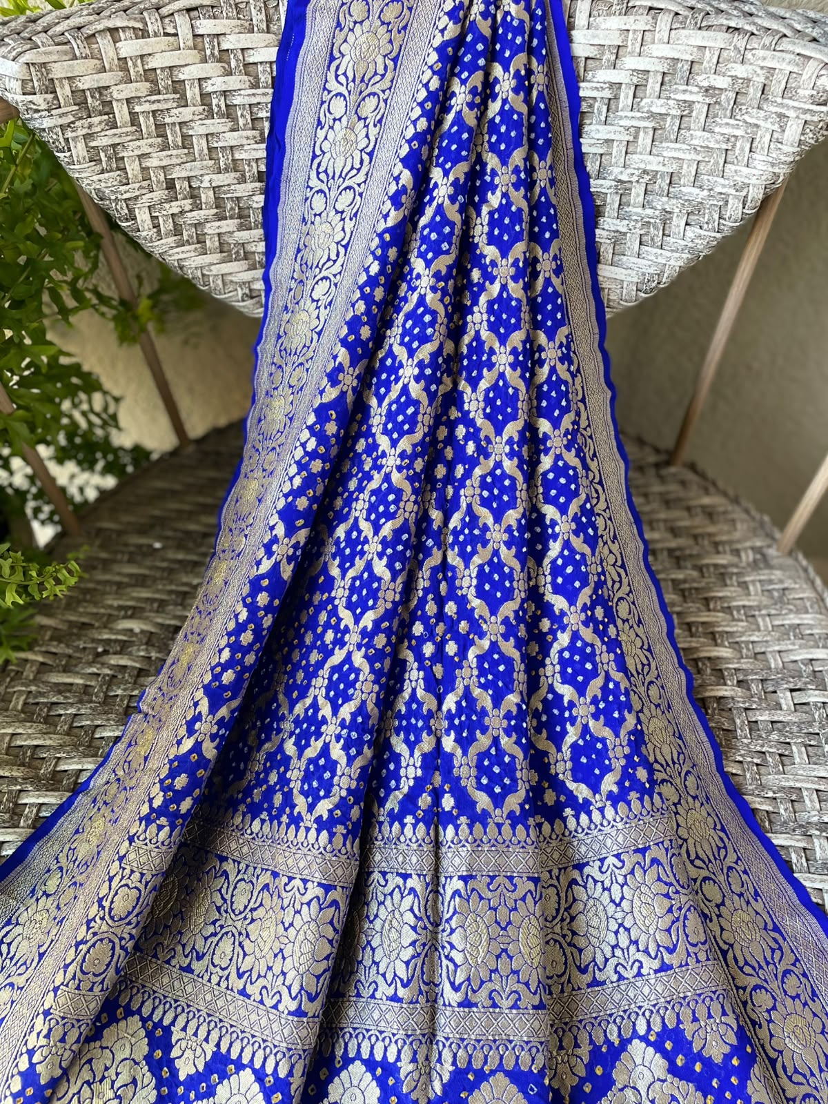 Dakshata - Blue Bandhani Banarasi Dupatta