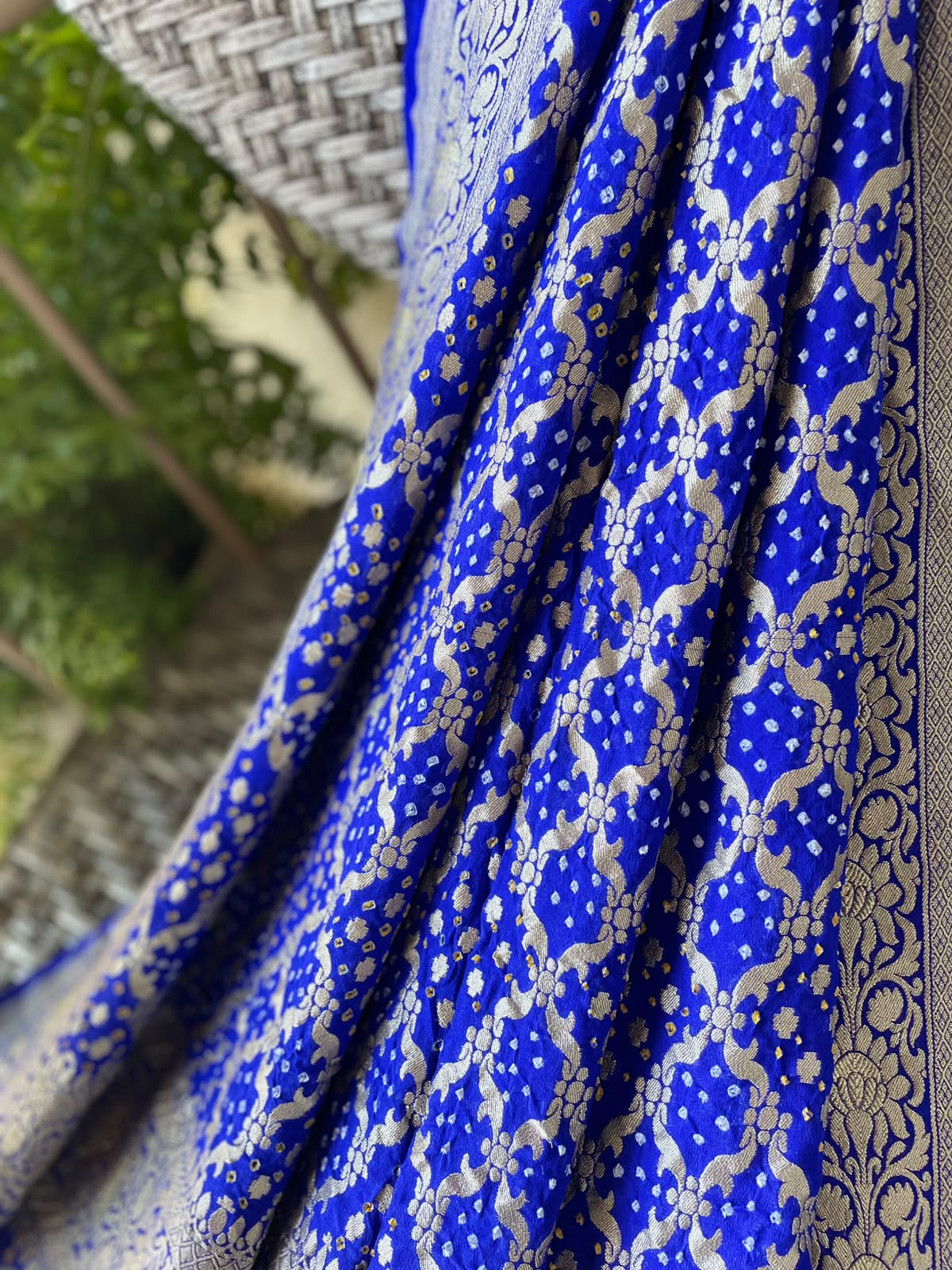 Dakshata - Blue Bandhani Banarasi Dupatta