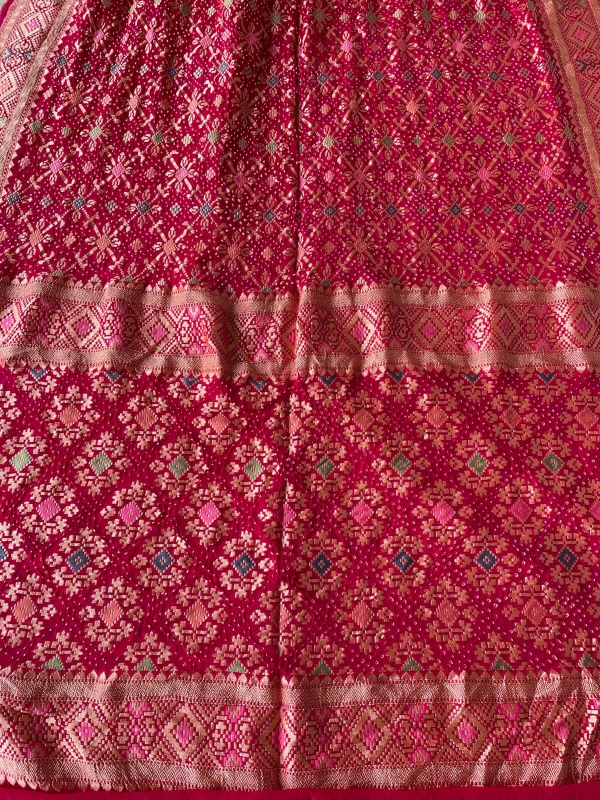 Keesha - Rani Pink Meenakari Bandhani Saree