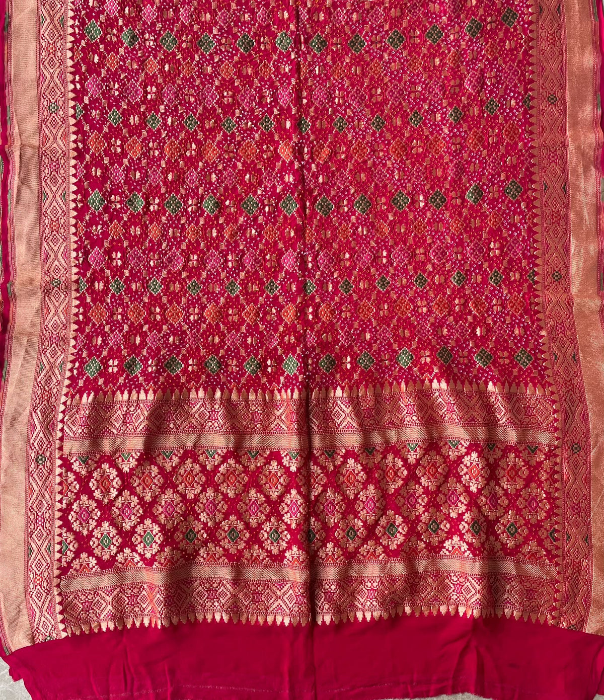 Keya - Rani Pink Meenakari Bandhani Dupatta