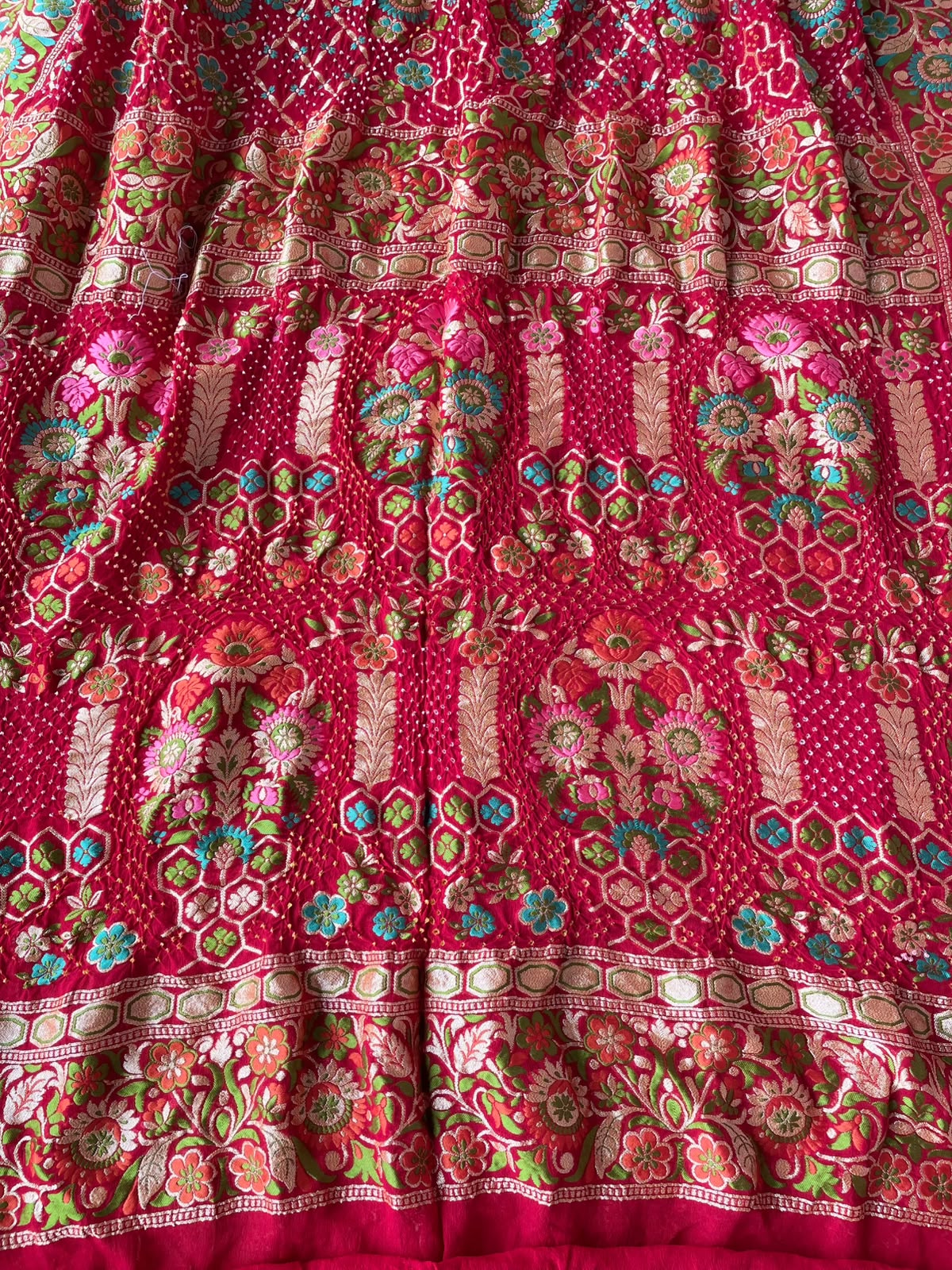 Avantika - Red Tilfi Meenakari Bandhani Saree