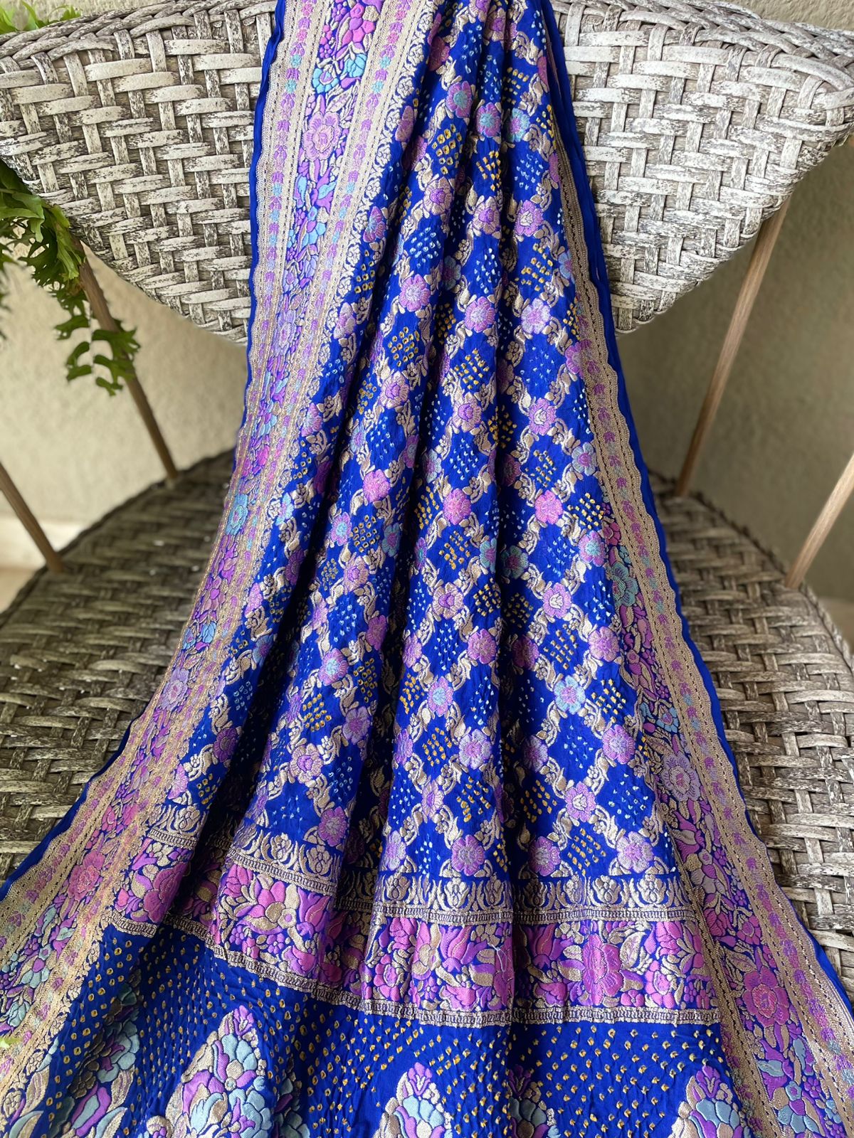 Ayanti - Blue Sangeet Meenakari Tilfi Dupatta