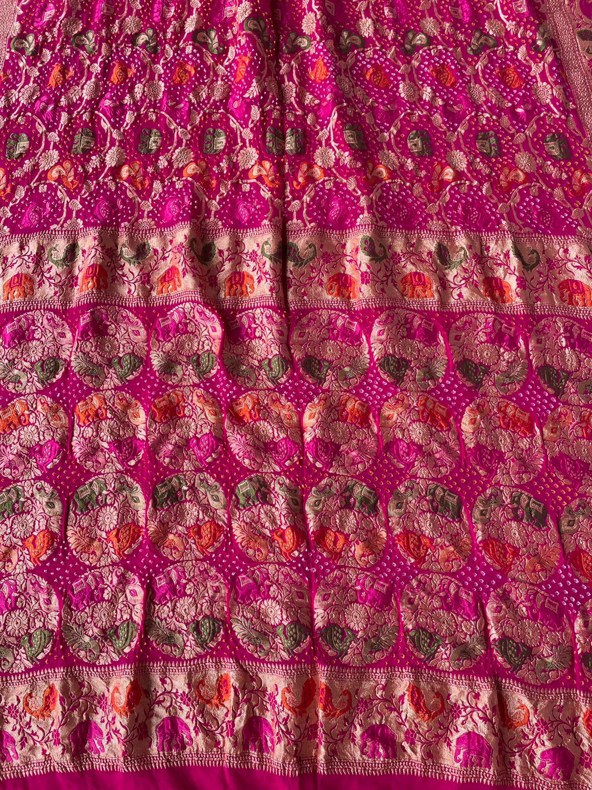 Vritti - Pink Tilfi Meenakari Bandhani Saree