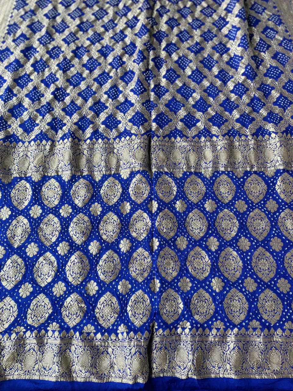 Alisha - Blue Bandhani Banarasi Saree