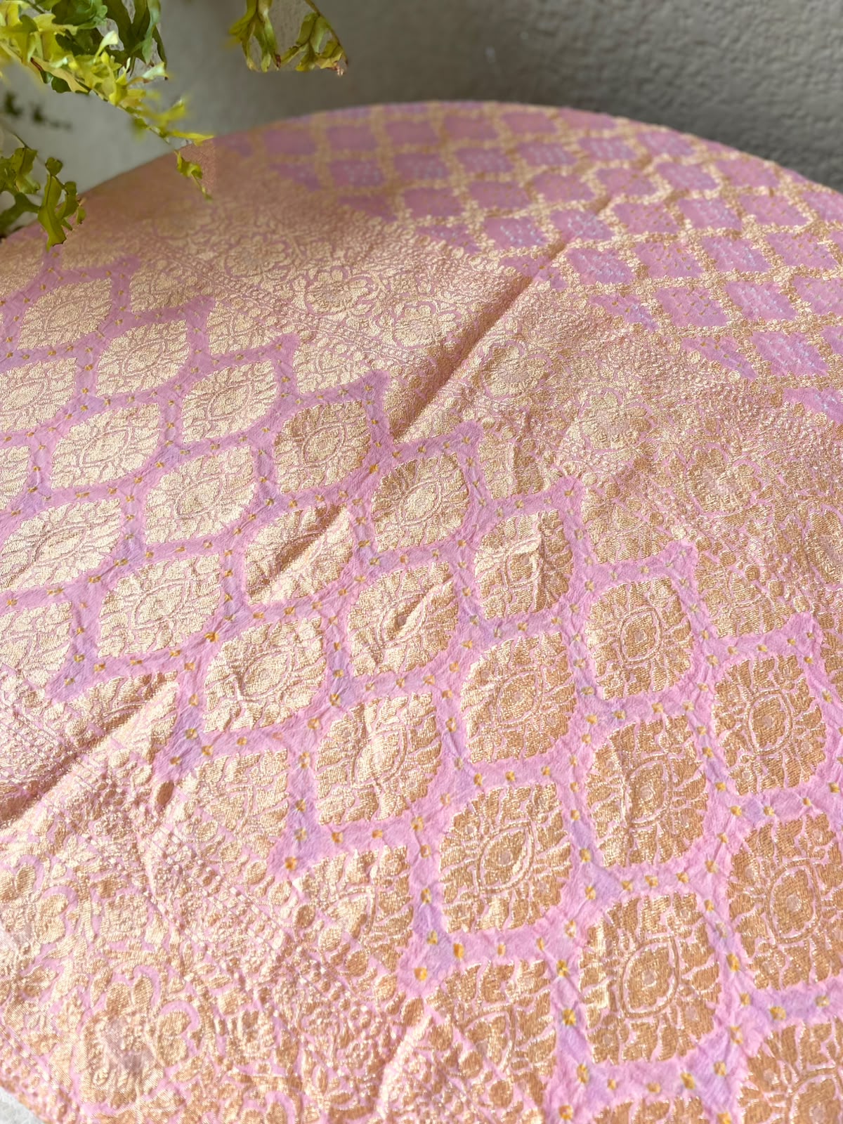 Sakhi - Peach Bandhani Banarasi Dupatta