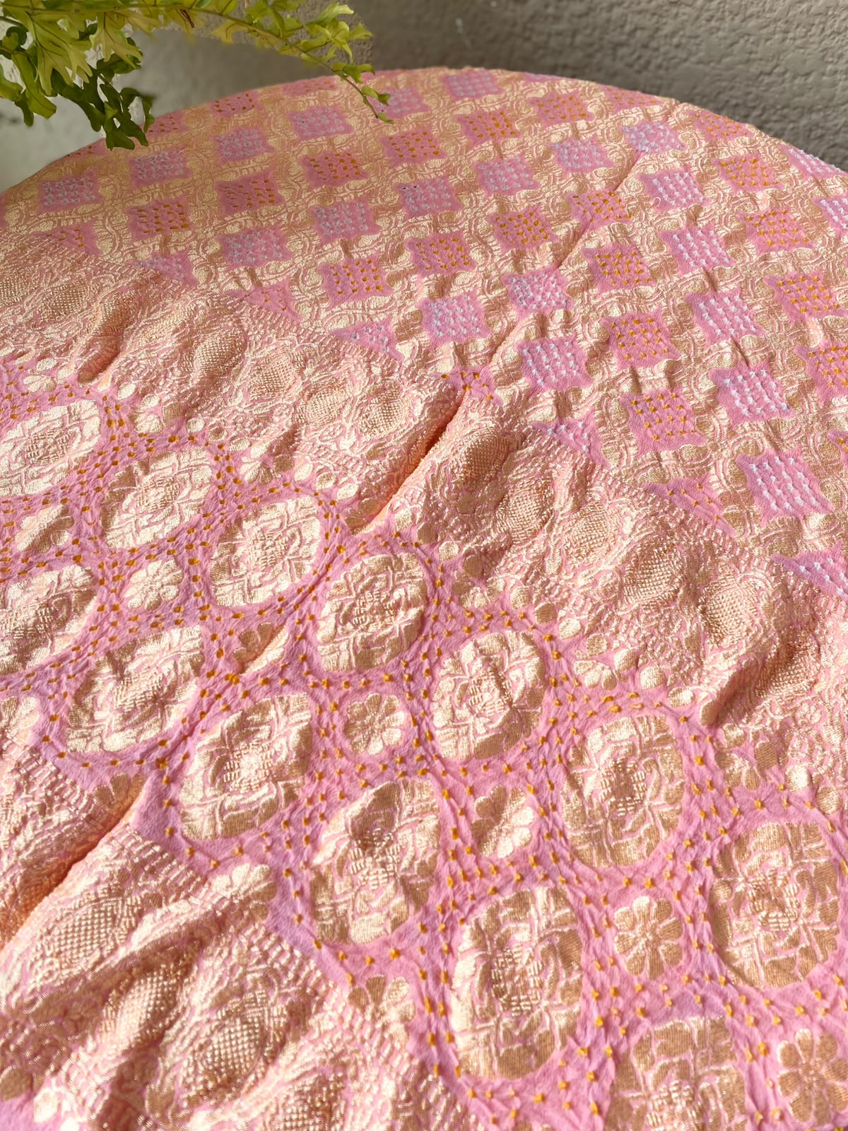 Lashita - Peach Bandhani Banarasi Dupatta