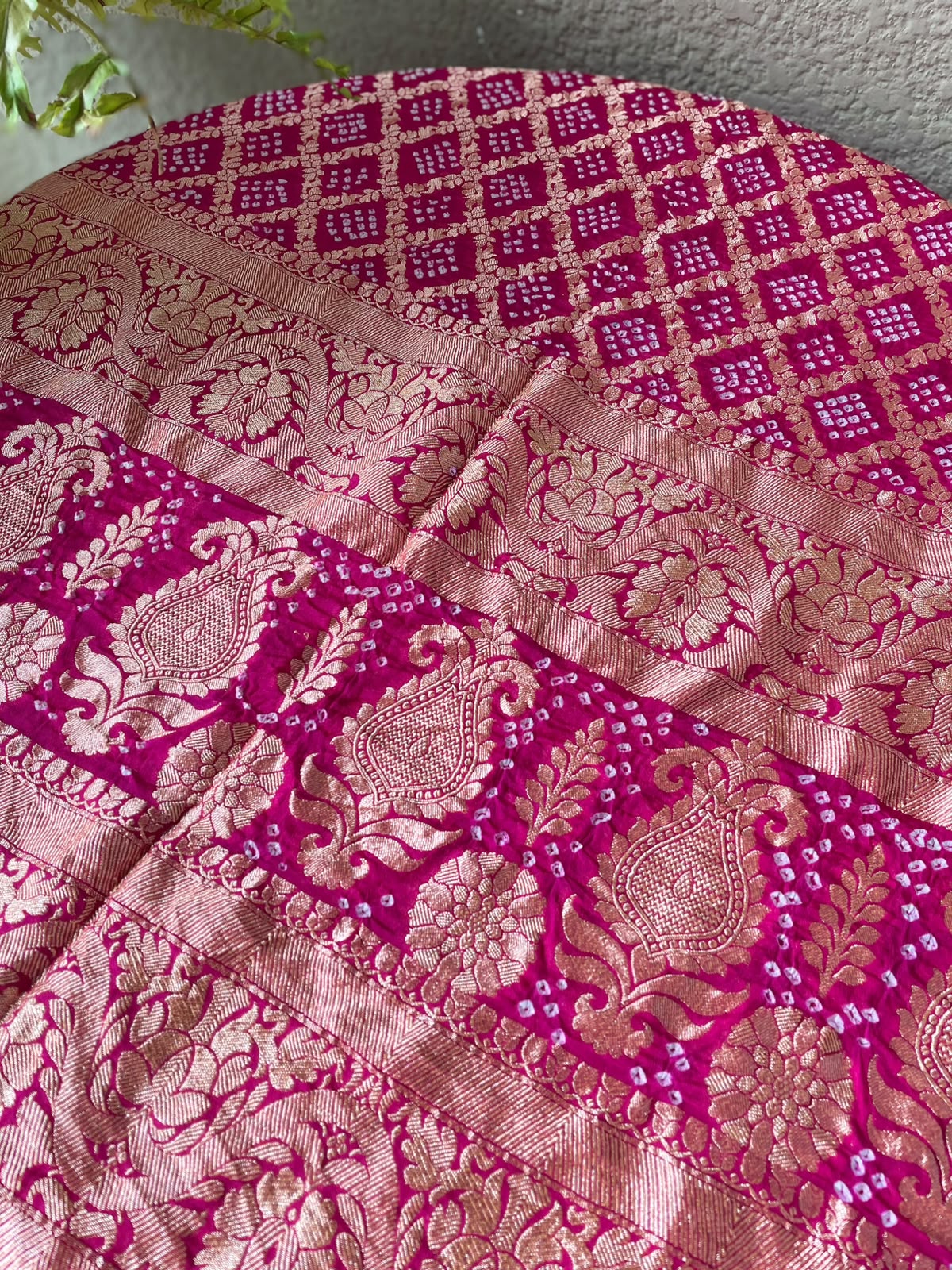 Rakshita - Pink Bandhani Banarasi Dupatta
