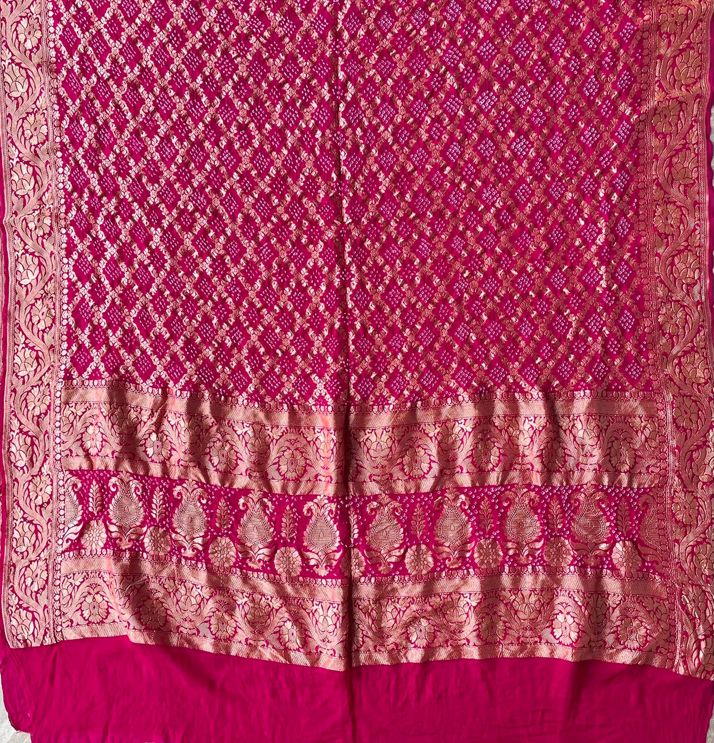 Rakshita - Pink Bandhani Banarasi Dupatta