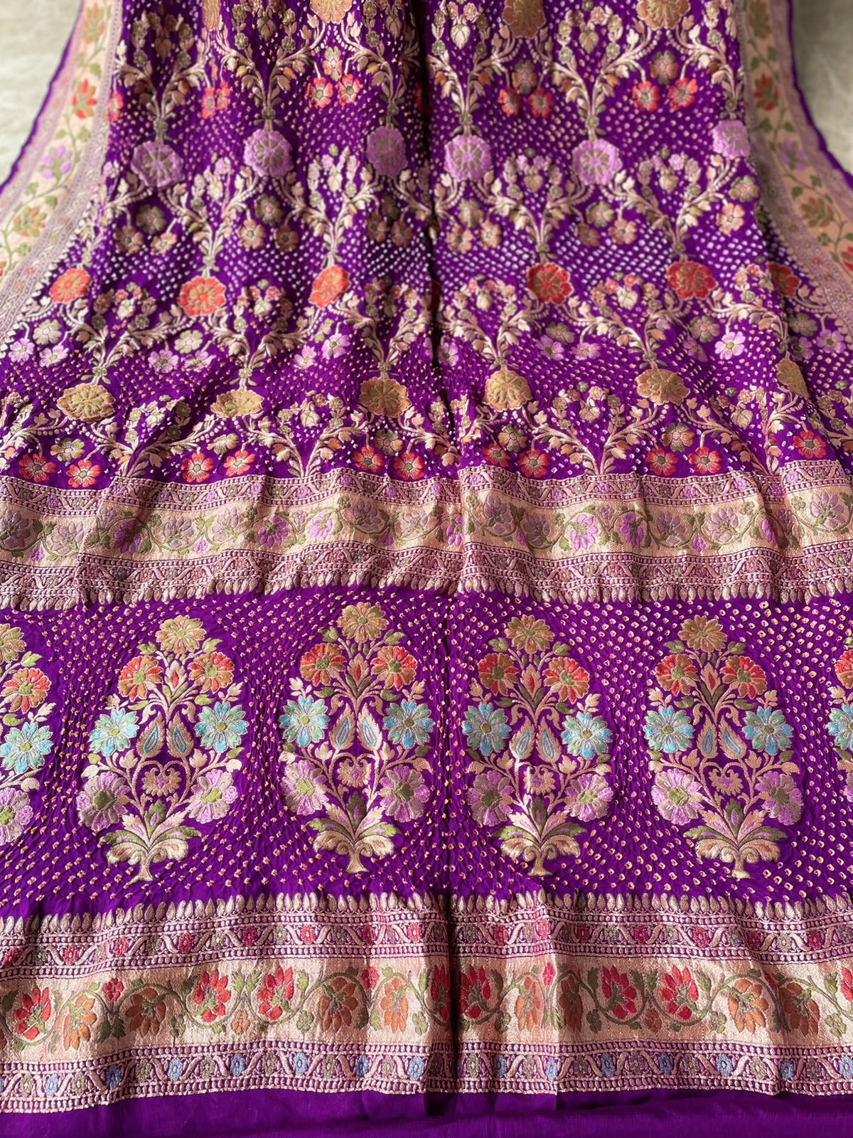 Amisha - Purple Tilfi Meenakari Bandhani Saree