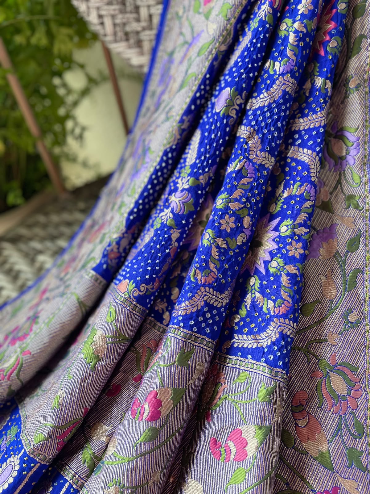 Ayanti - Blue Tilfi Meenakari Bandhani Dupatta