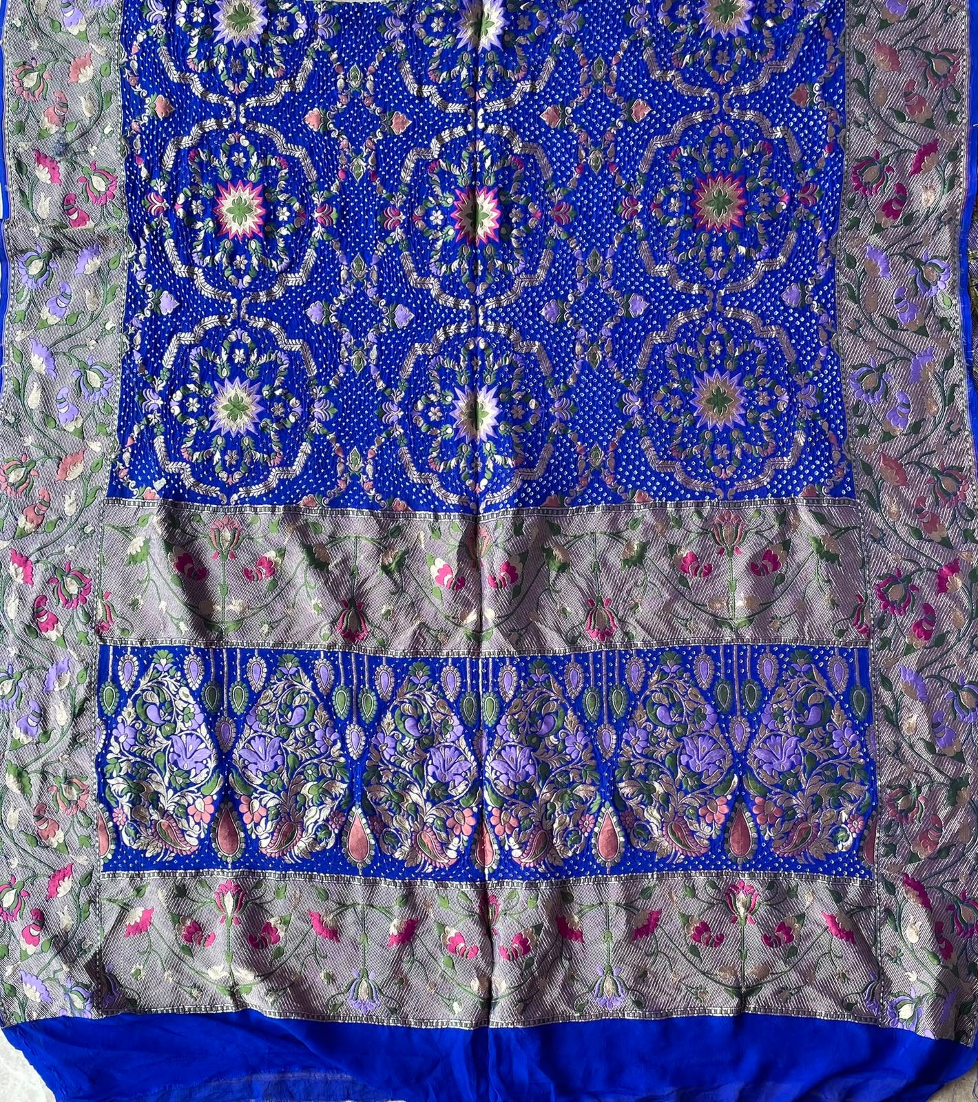 Ayanti - Blue Tilfi Meenakari Bandhani Dupatta