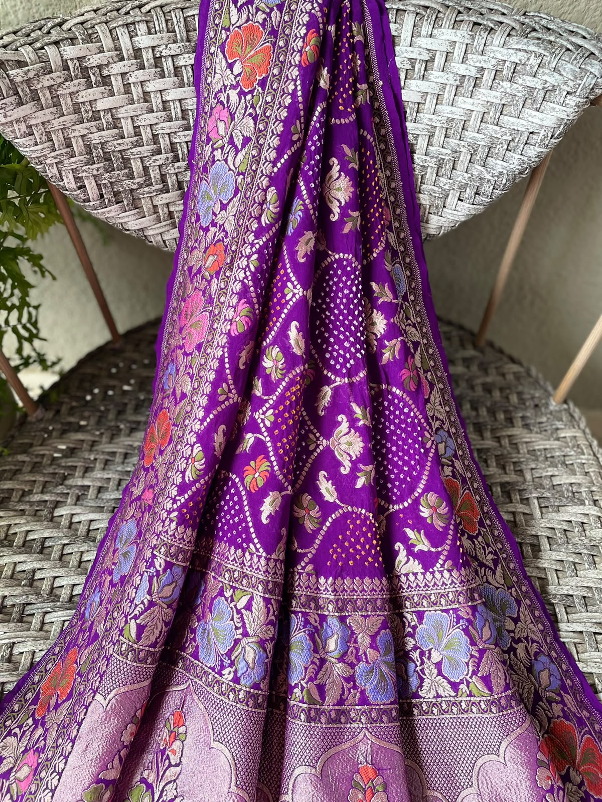 Chetna - Purple Tilfi Meenakari Bandhani Dupatta