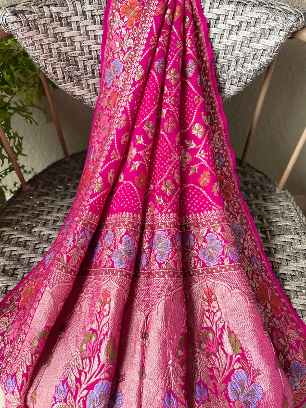 Ashita - Pink Tilfi Meenakari Bandhani Dupatta