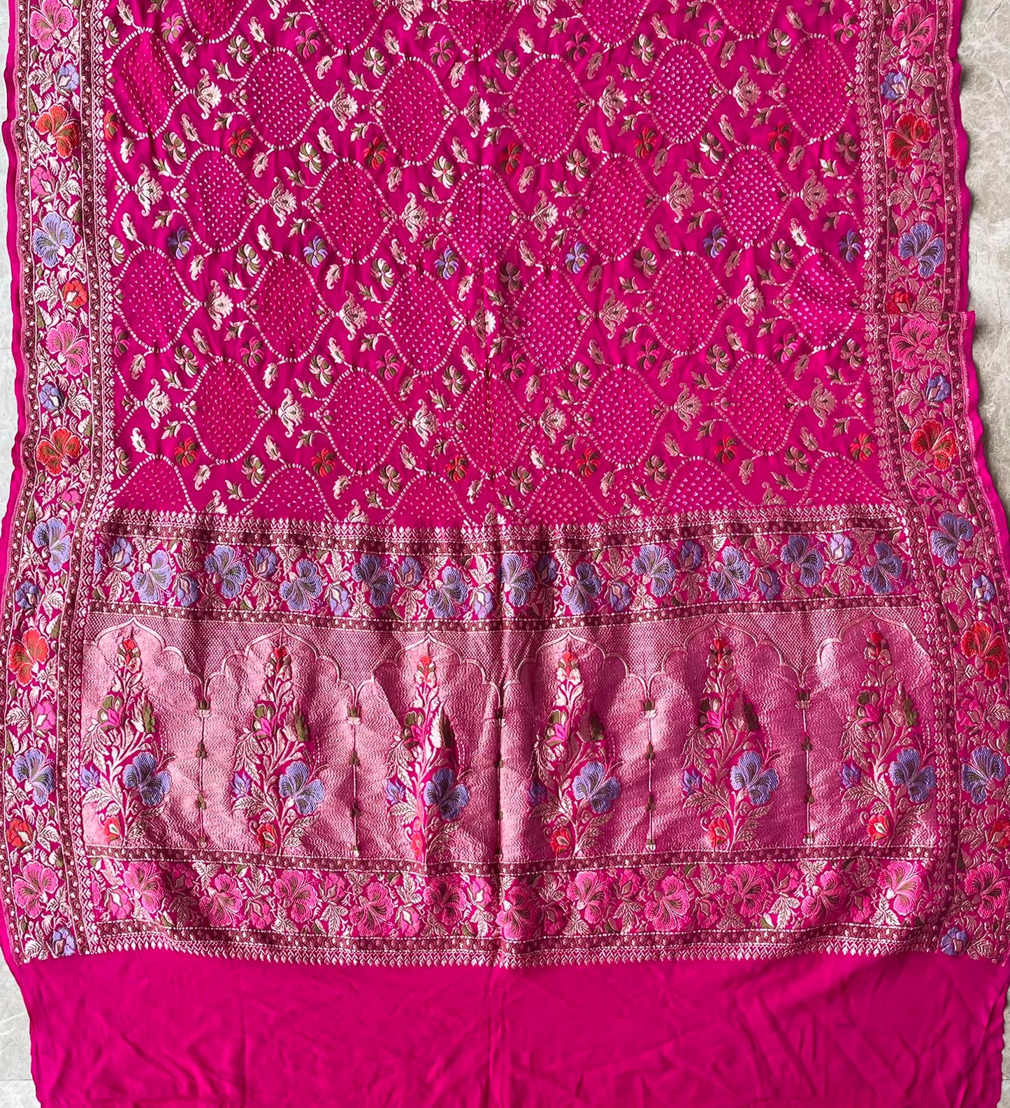 Ashita - Pink Tilfi Meenakari Bandhani Dupatta