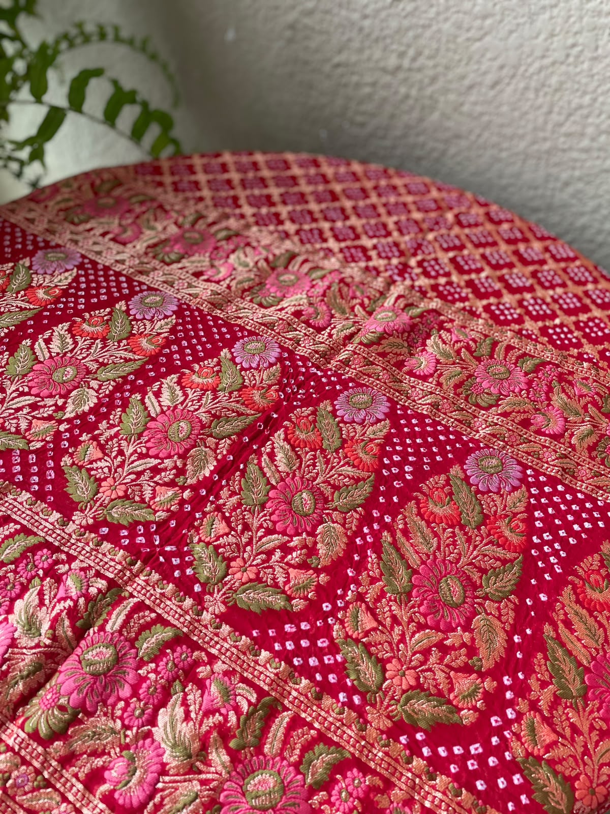 Poorvi - Red Tilfi Meenakari Bandhani Dupatta