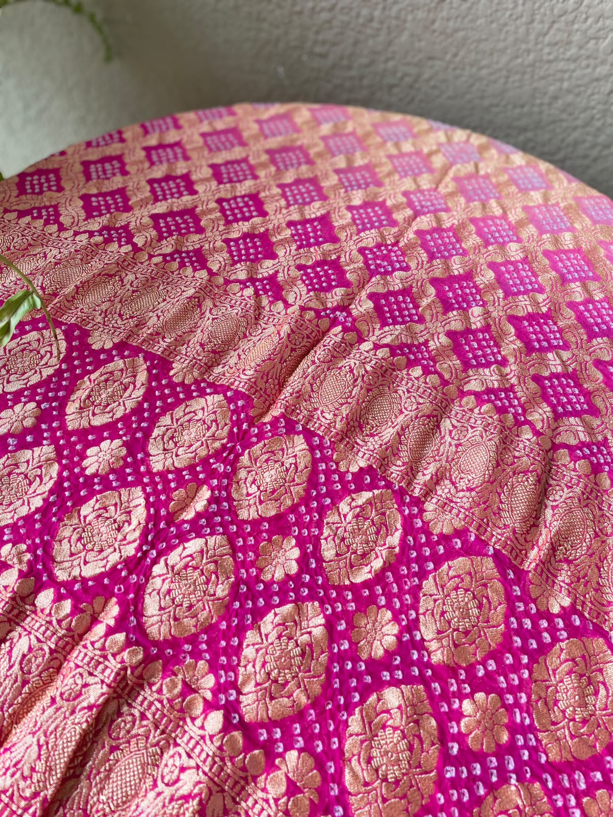Kirti - Pink & Peach Bandhani Banarasi Dupatta