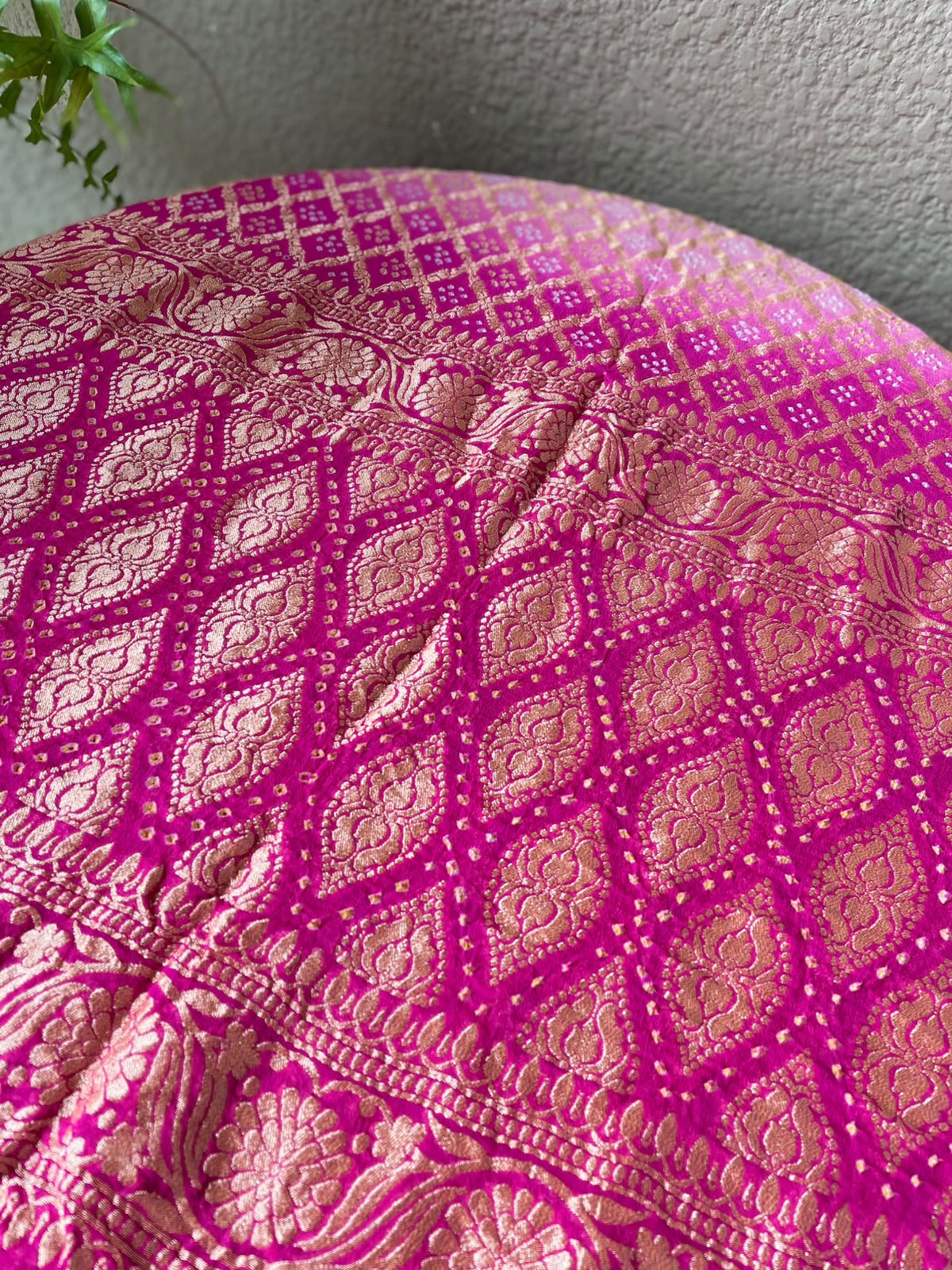 Aachal - Pink & Peach Bandhani Banarasi Dupatta
