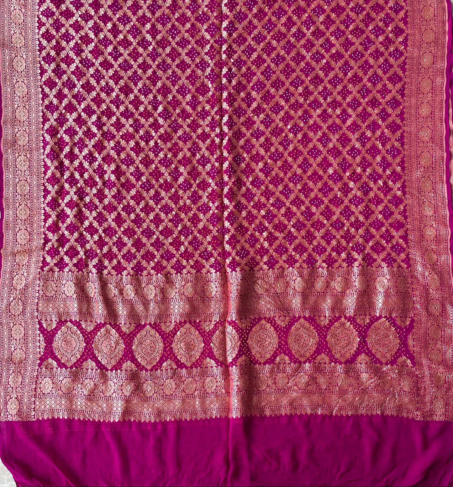 Jalsa - Magenta Bandhani Banarasi Dupatta
