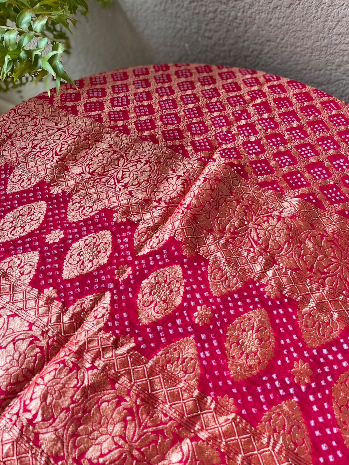 Diya - Rani Pink Bandhani Banarasi Dupatta