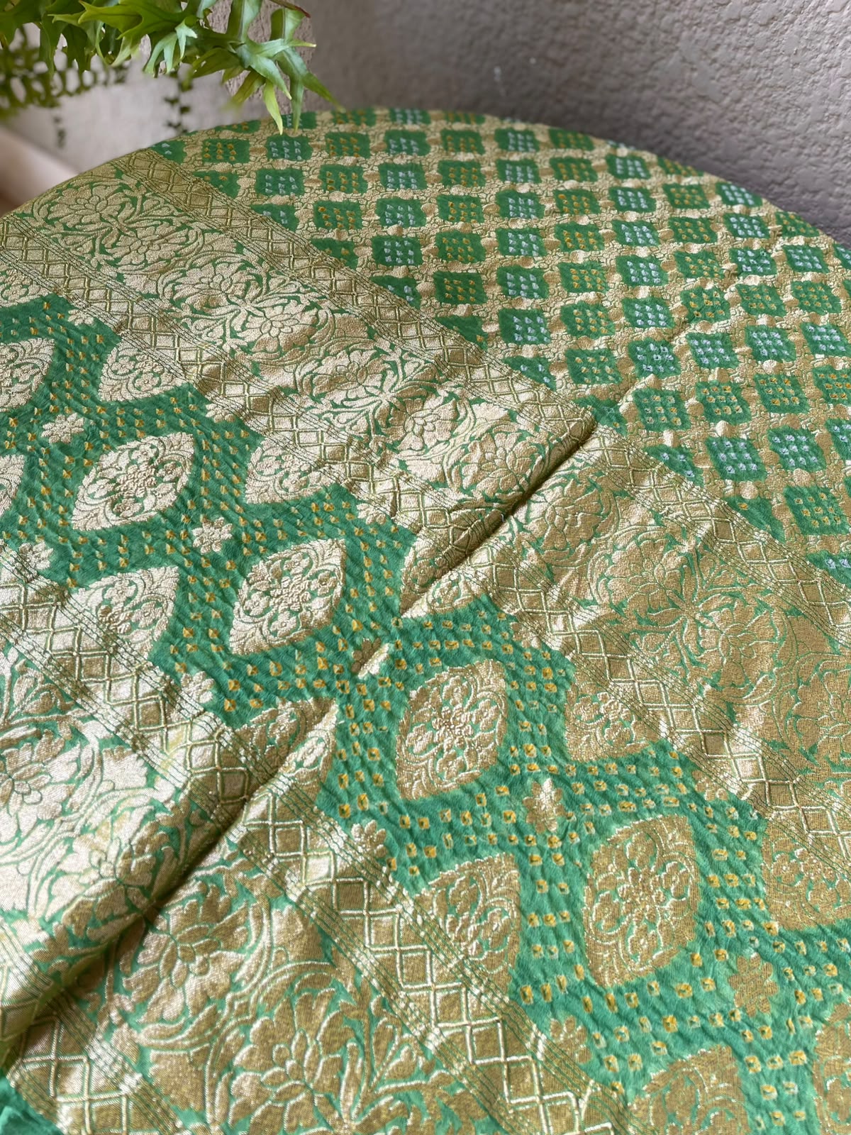 Gazal - Green Bandhani Banarasi Dupatta