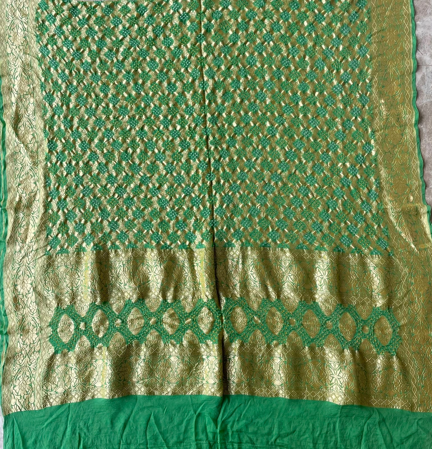 Gazal - Green Bandhani Banarasi Dupatta