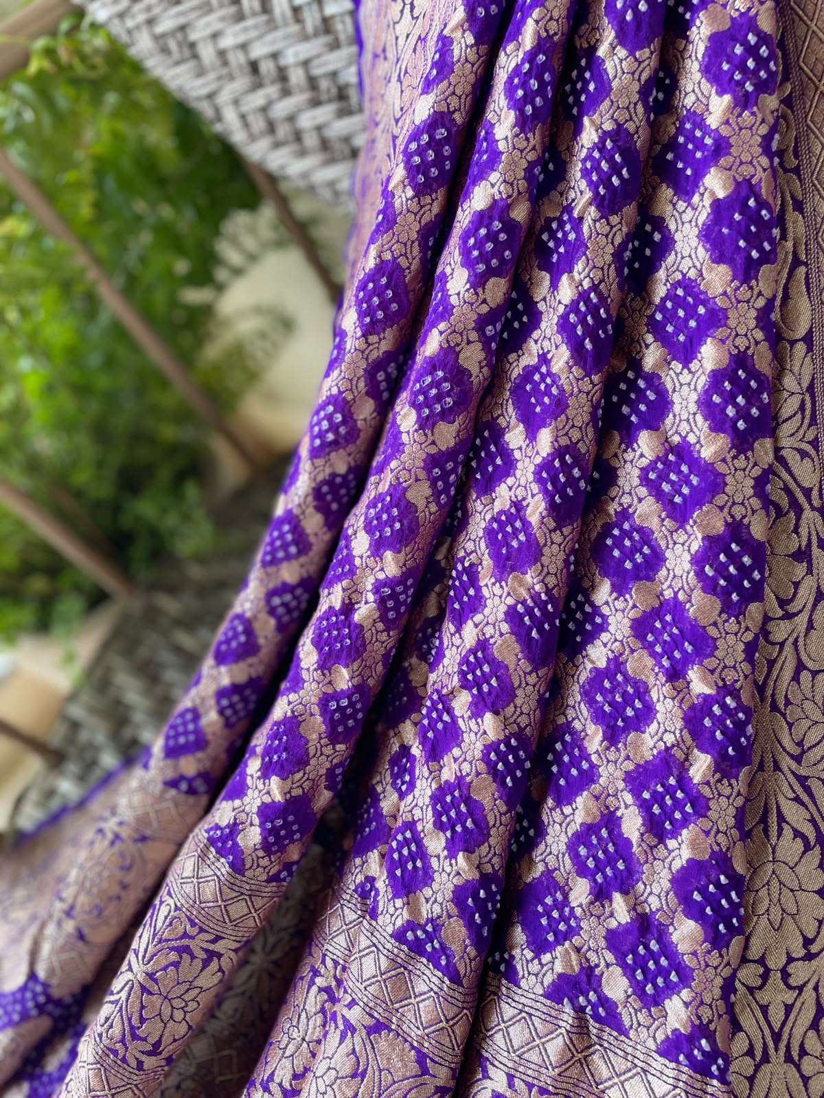 Joyita - Purple Bandhani Banarasi Dupatta