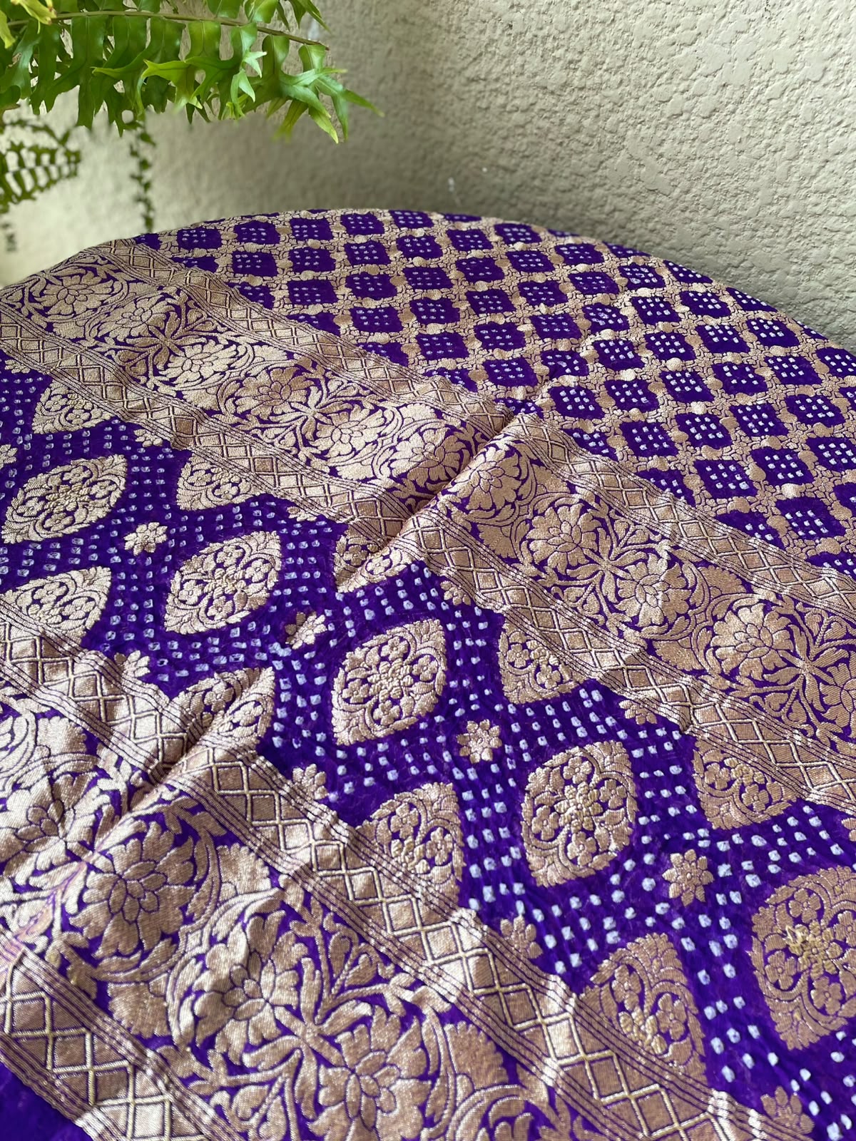 Joyita - Purple Bandhani Banarasi Dupatta