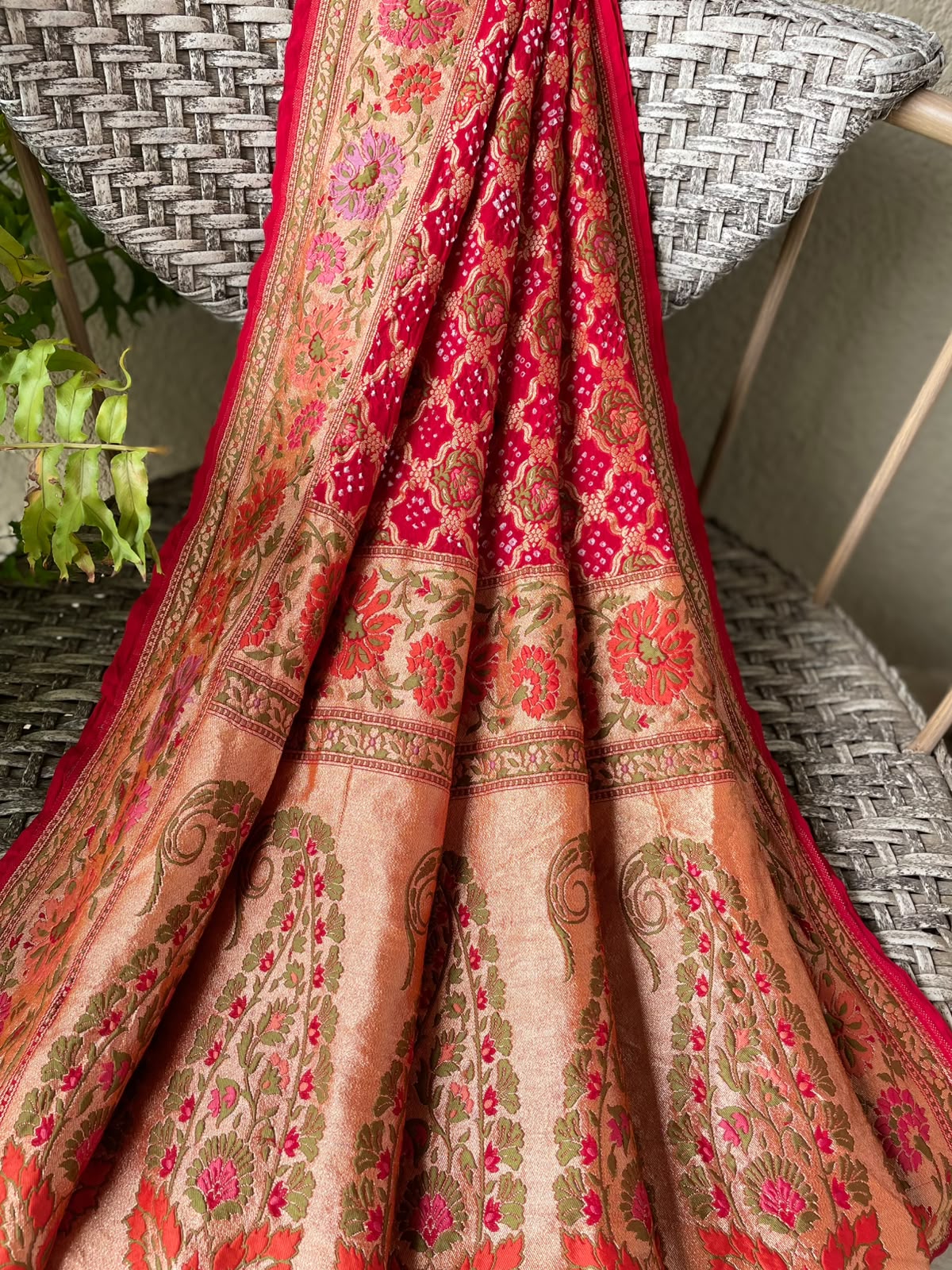 Apoorva - Red Meenakari Tilfi Dupatta