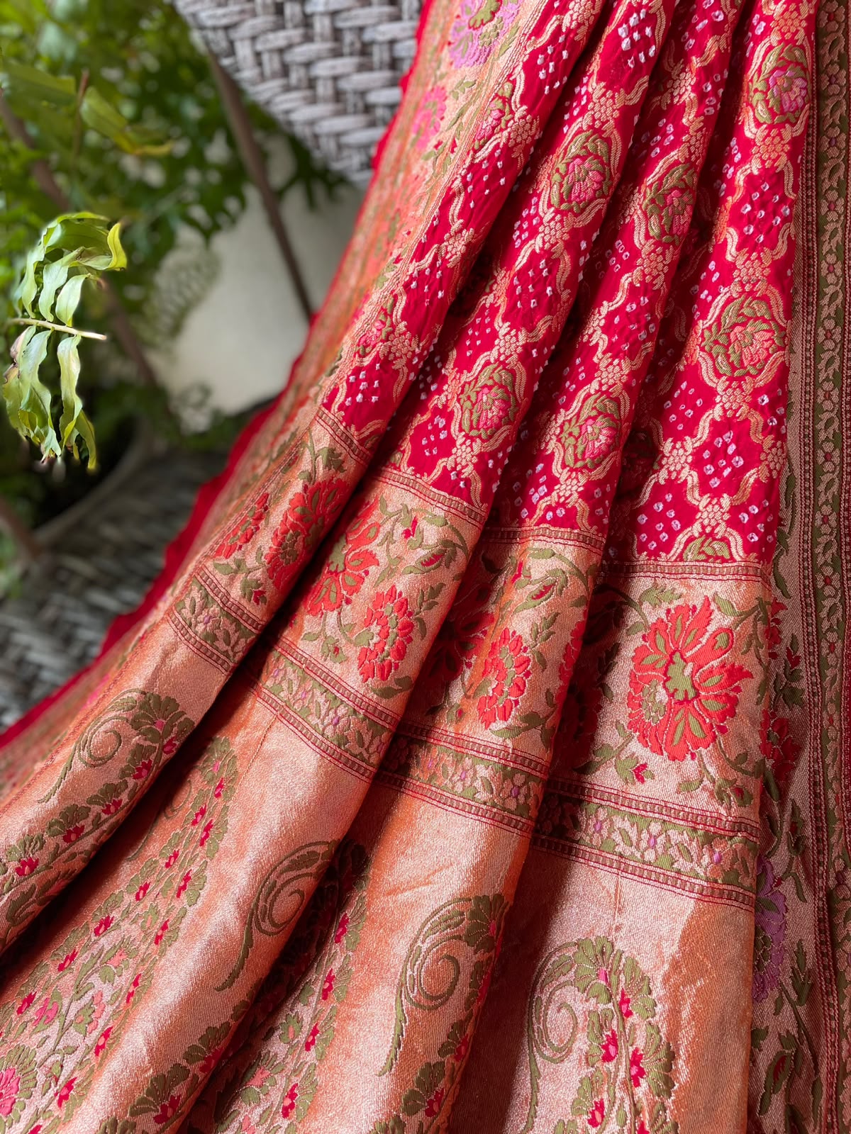 Apoorva - Red Meenakari Tilfi Dupatta