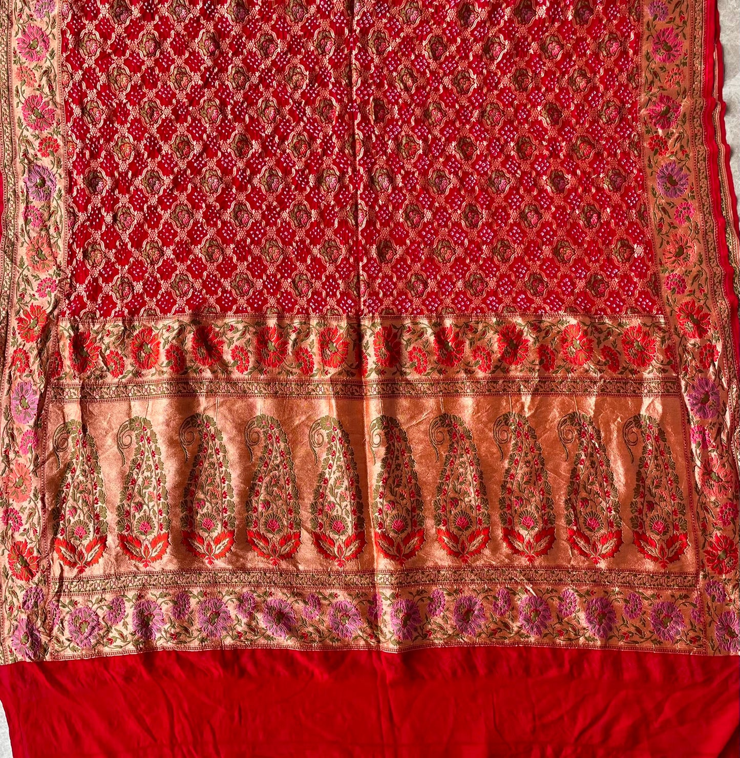 Apoorva - Red Meenakari Tilfi Dupatta