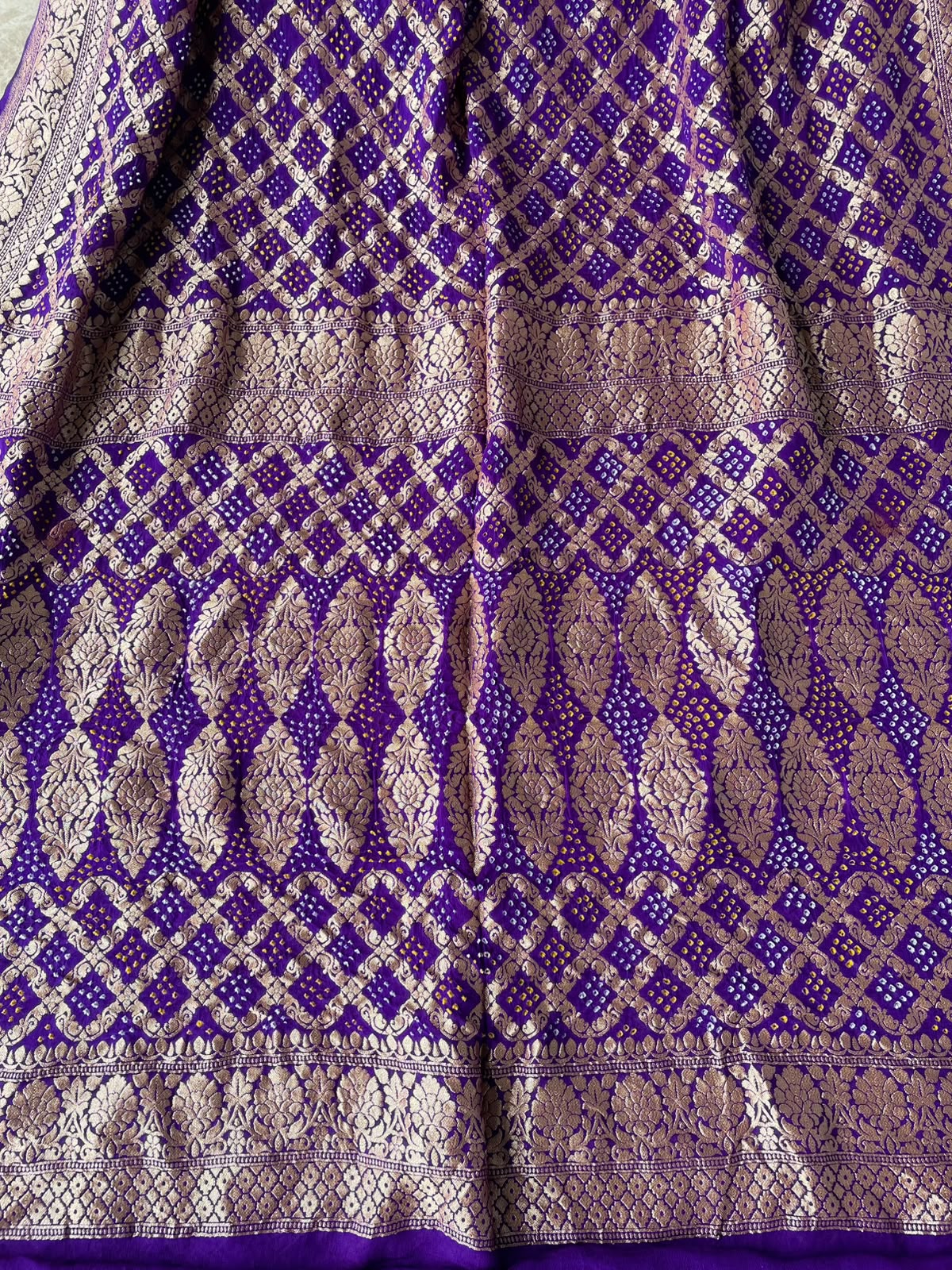 Aashna - Purple Bandhani Banarasi Saree