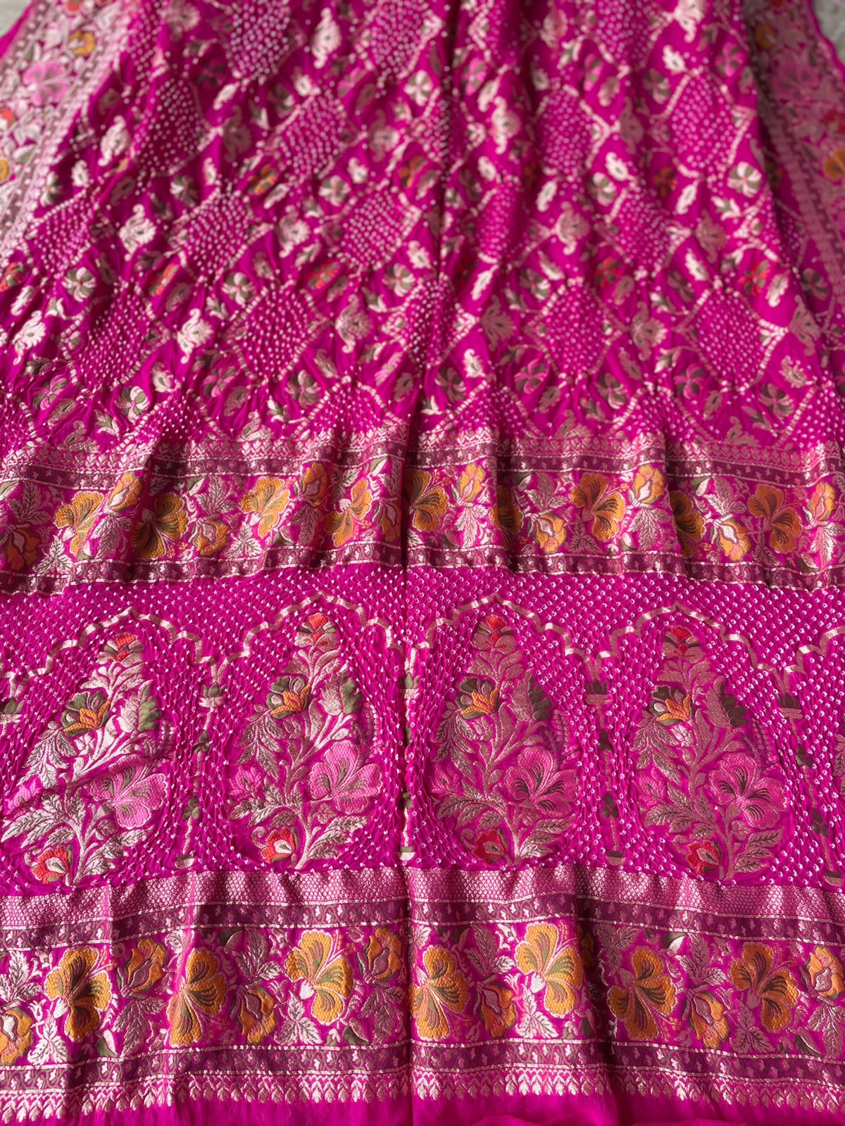 Sandhya - Pink Tilfi Meenakari Bandhani Saree