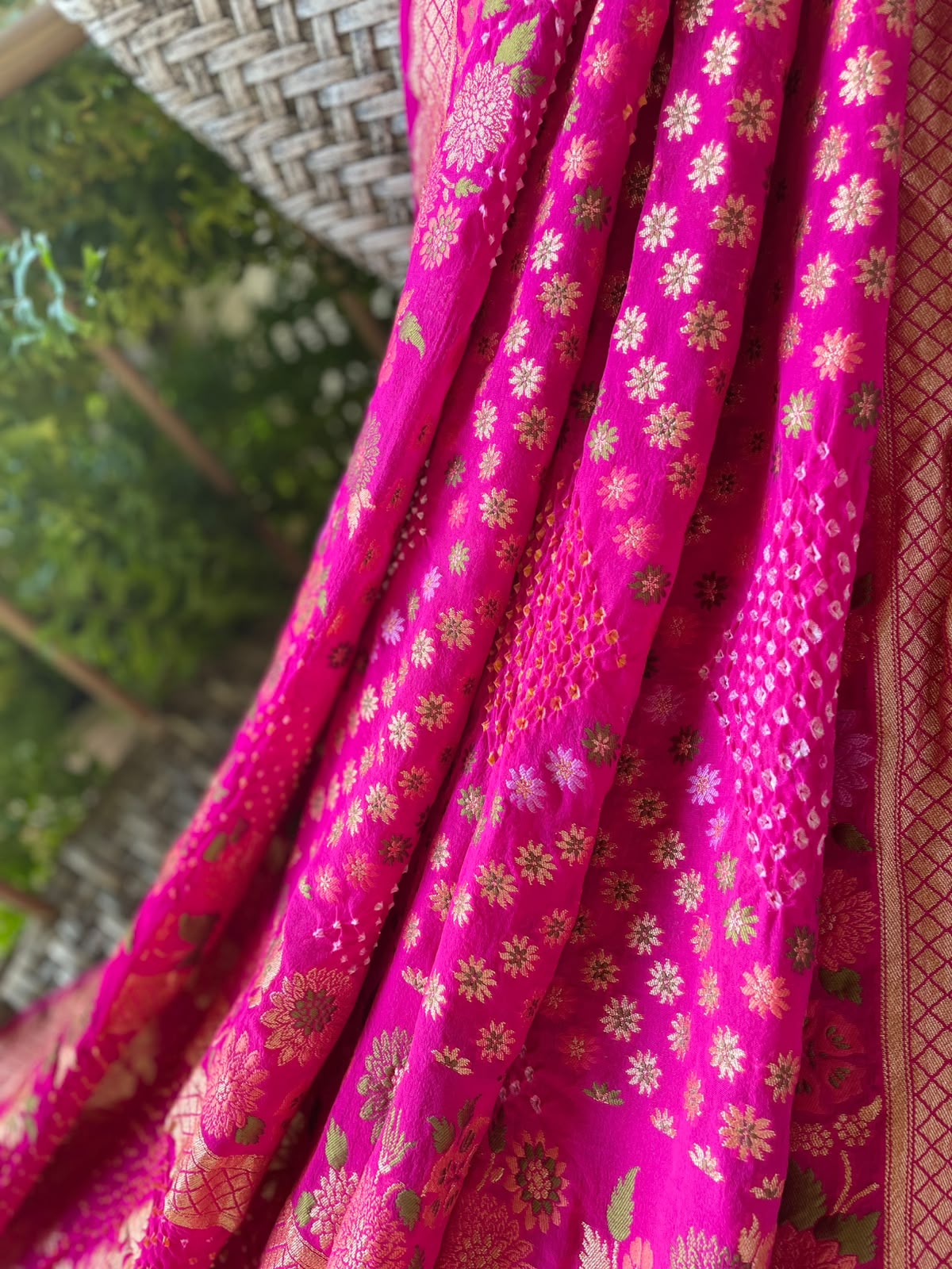 Ashita - Pink Tilfi Meenakari Bandhani Dupatta