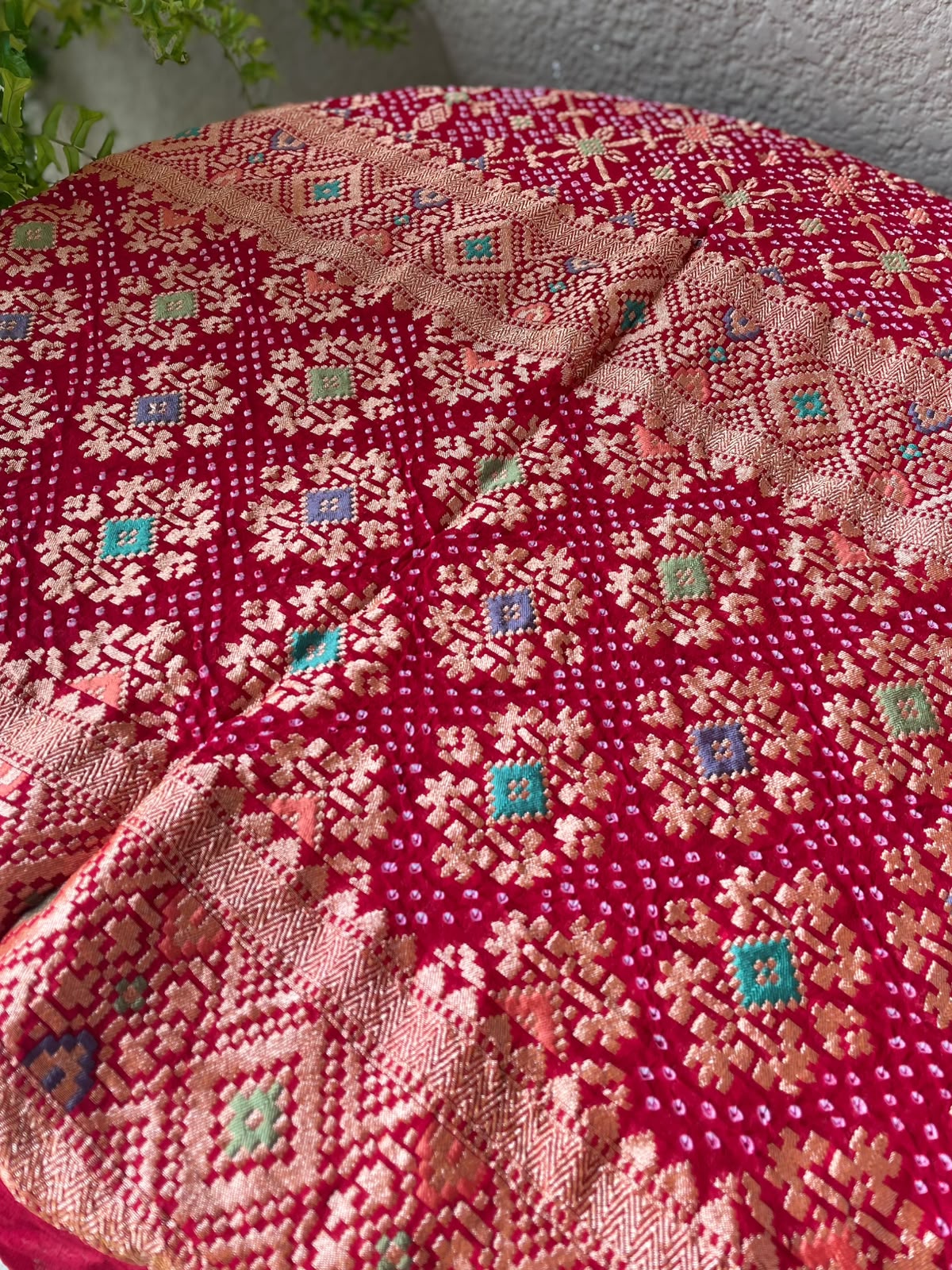 Baani - Red Meenakari Bandhani Dupatta