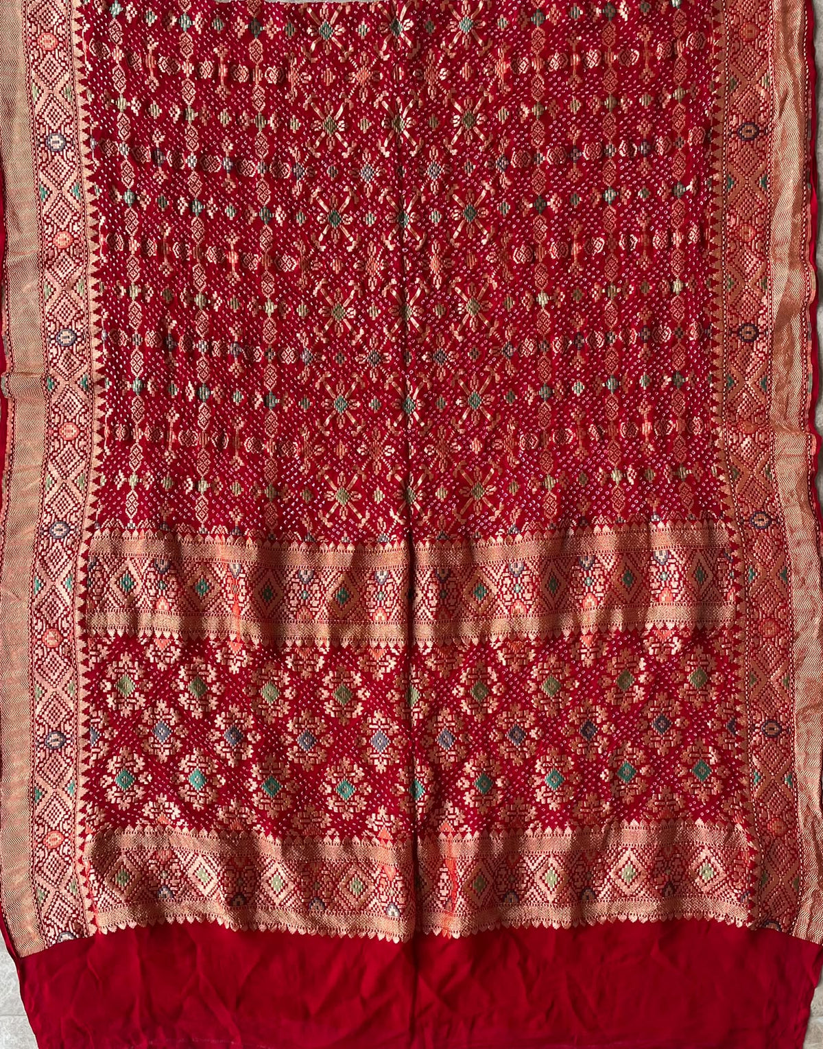 Baani - Red Meenakari Bandhani Dupatta