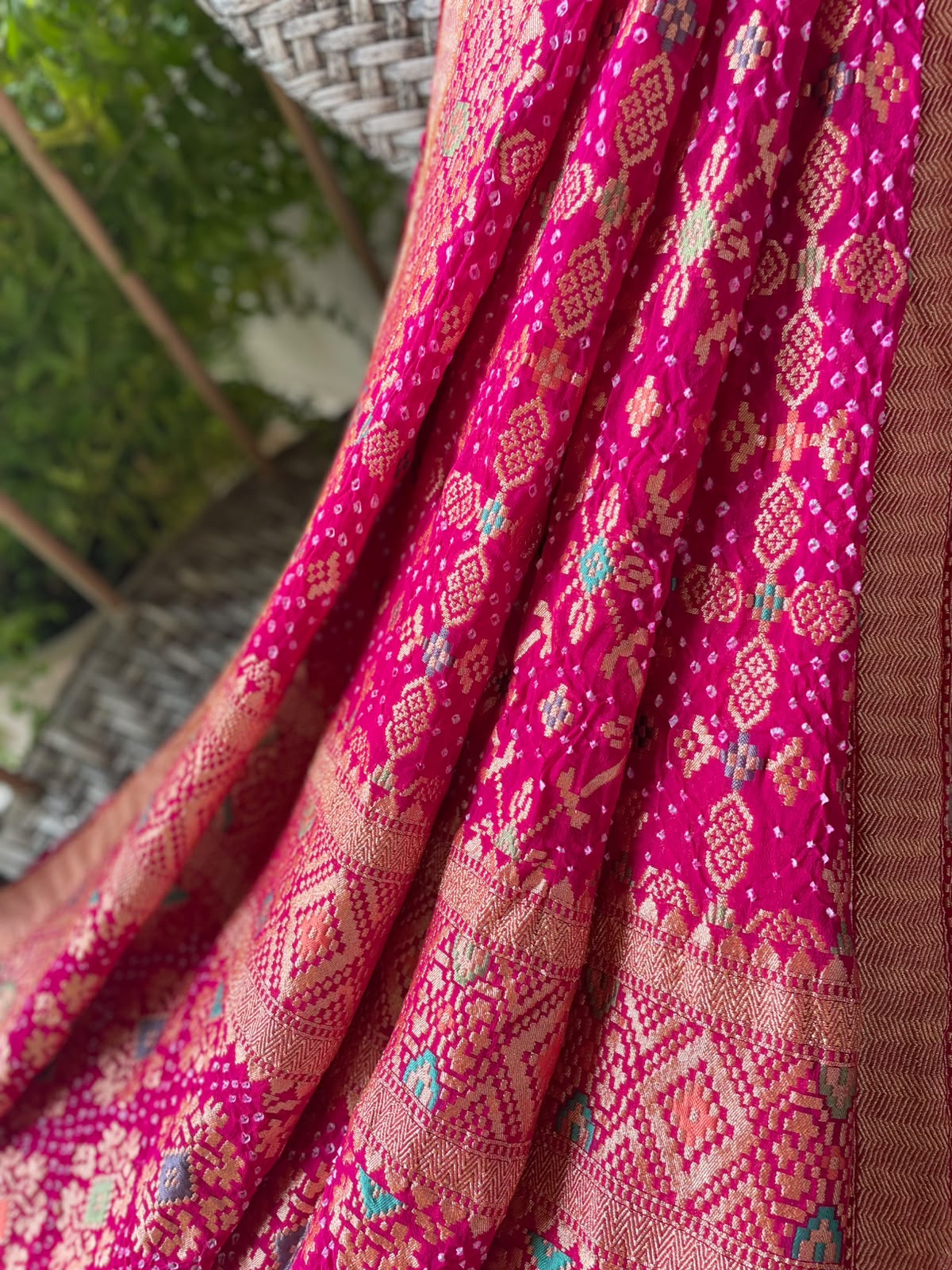 Shefali - Pink Meenakari Bandhani Dupatta