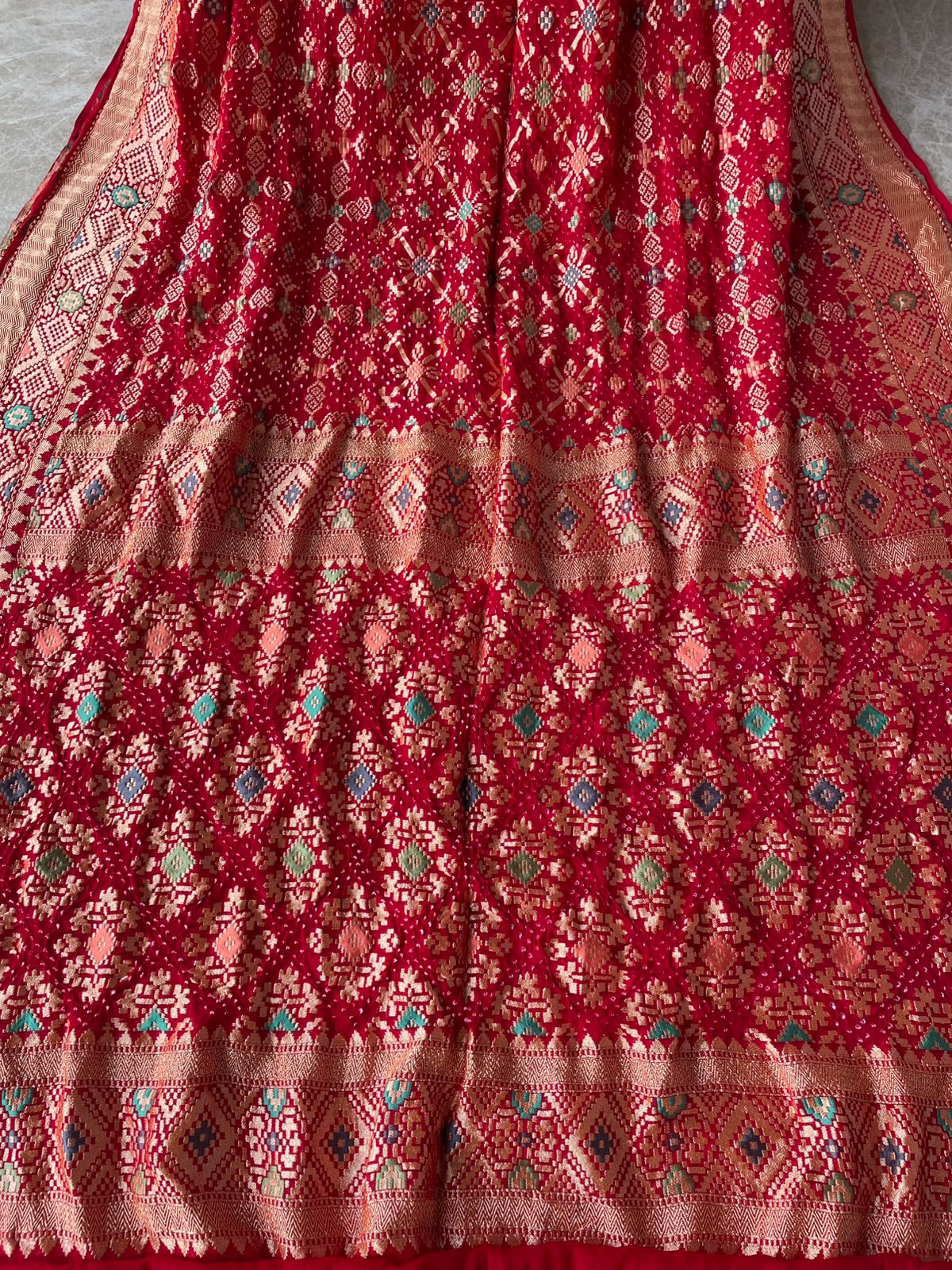 Khyati - Red Meenakari Bandhani Saree