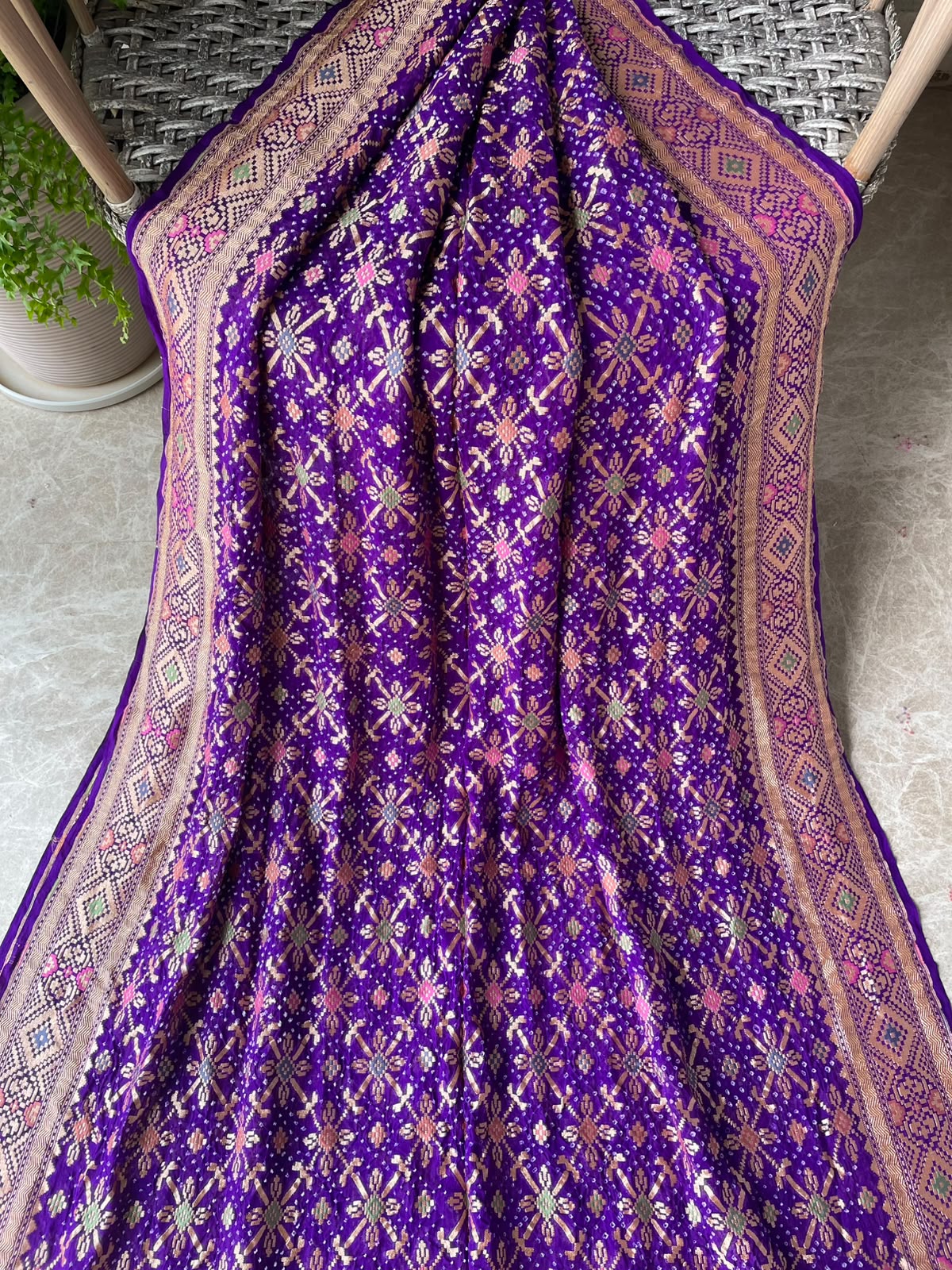 Meera - Purple Meenakari Bandhani Saree