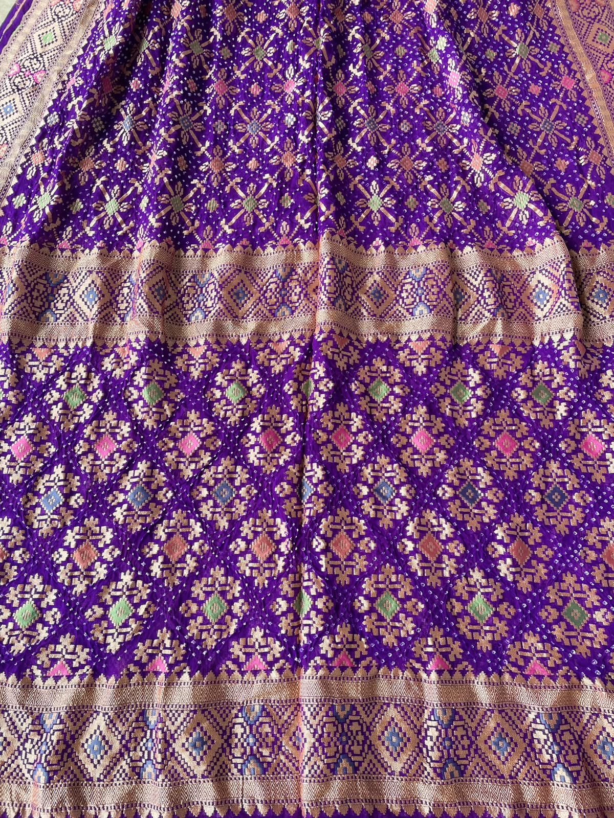 Meera - Purple Meenakari Bandhani Saree