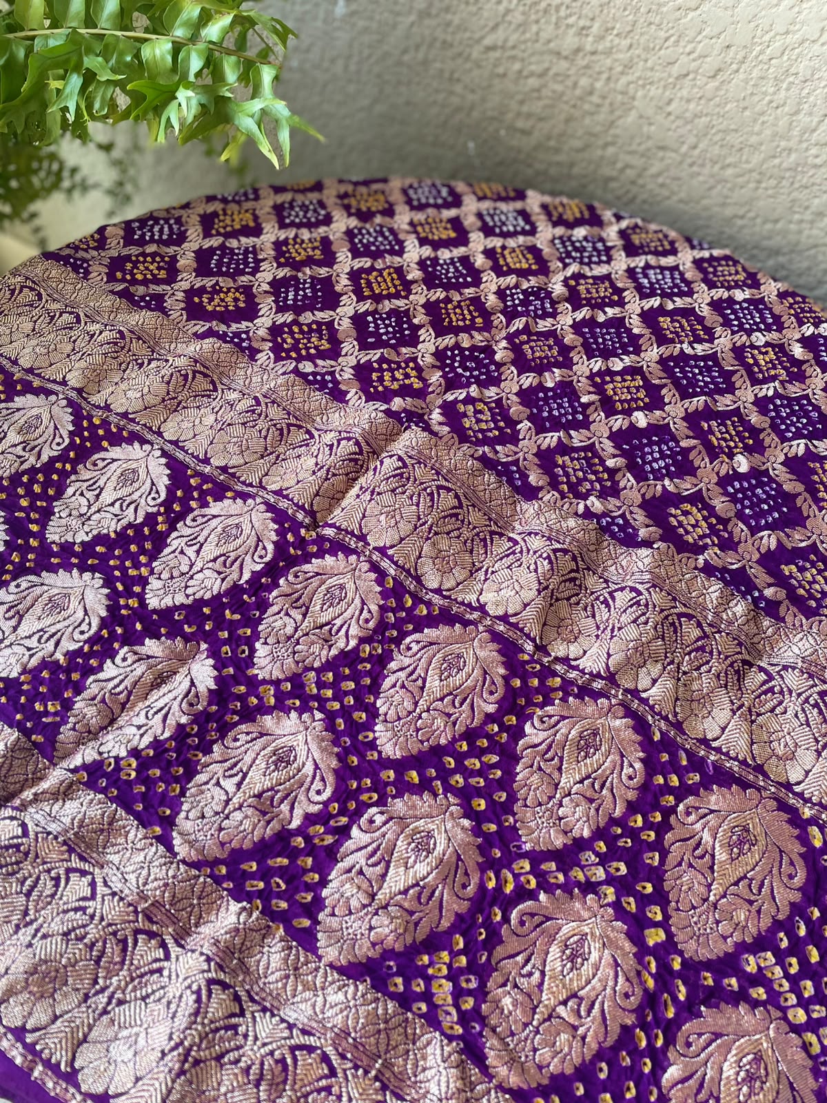 Charu - Purple Bandhani Banarasi Dupatta