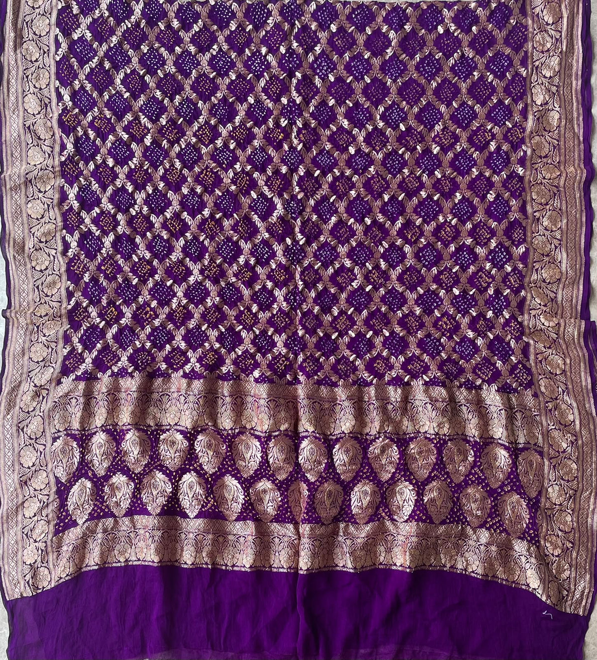 Charu - Purple Bandhani Banarasi Dupatta