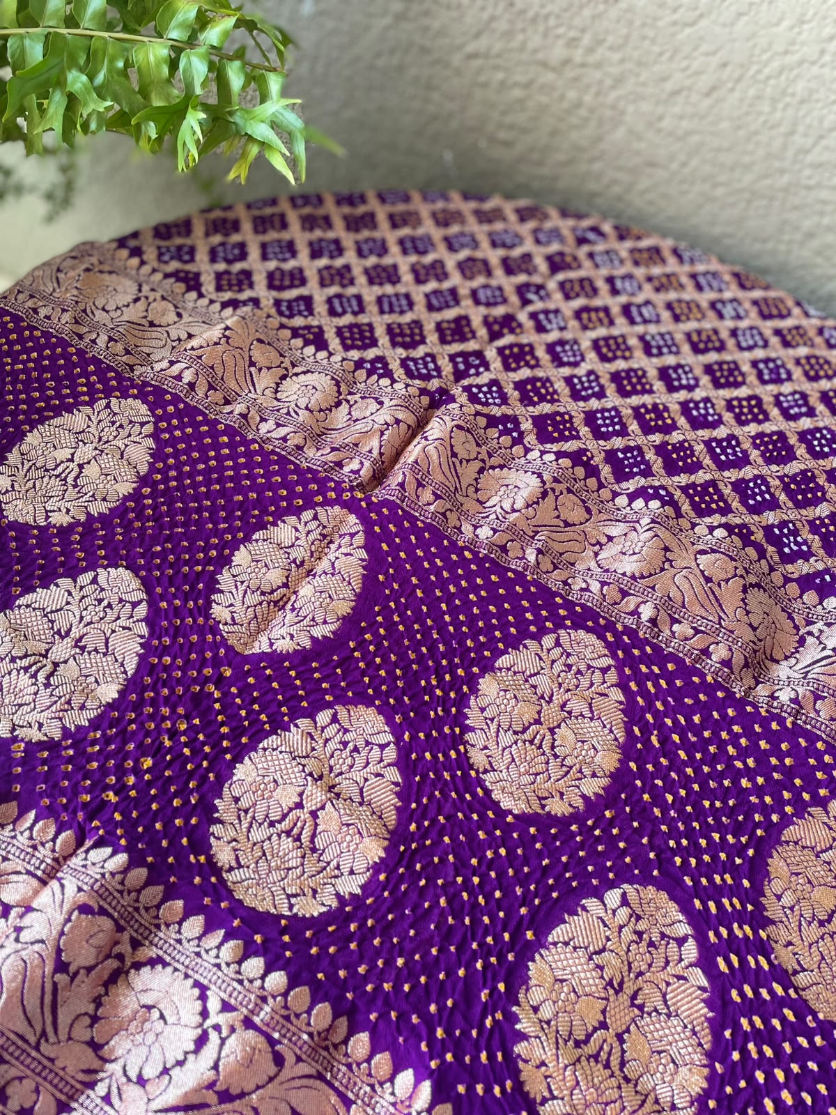 Joyita - Purple Bandhani Banarasi Dupatta