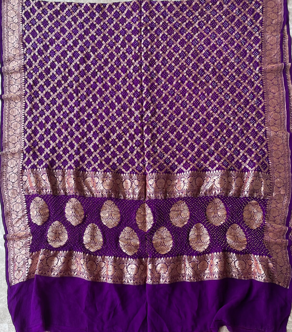 Joyita - Purple Bandhani Banarasi Dupatta