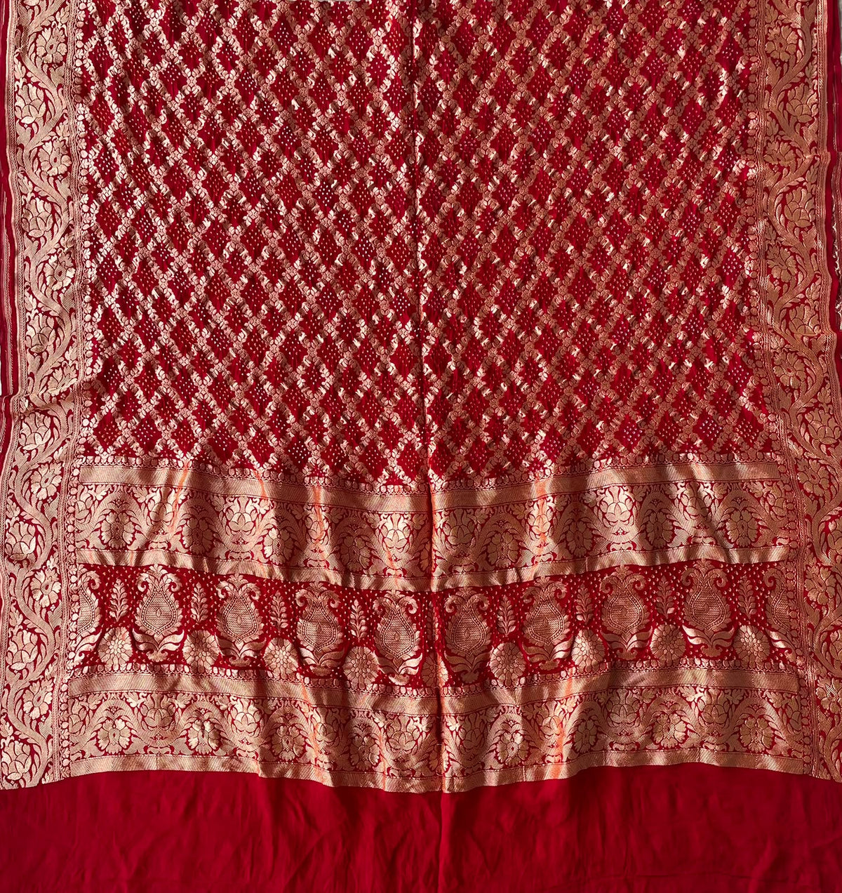 Trupti - Red Bandhani Banarasi Dupatta