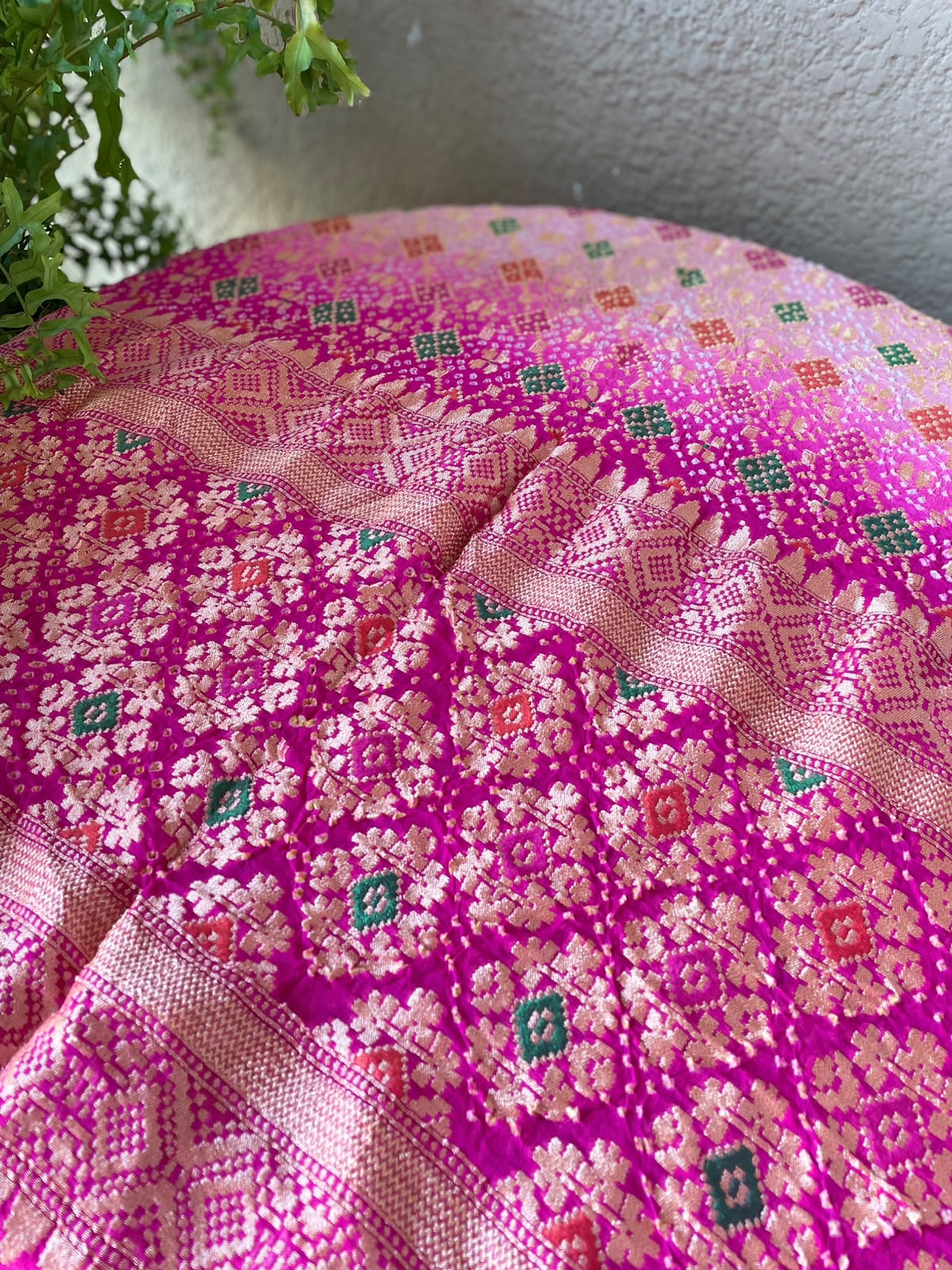 Mrinali - Pink & Peach Meenakari Bandhani Dupatta