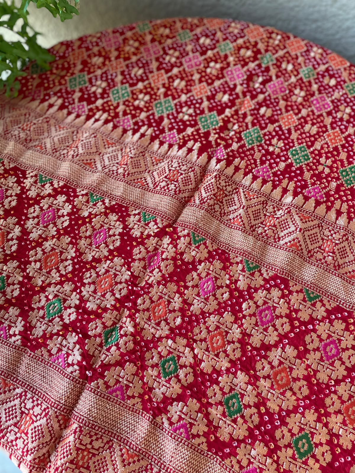 Niharika - Red Meenakari Bandhani Dupatta