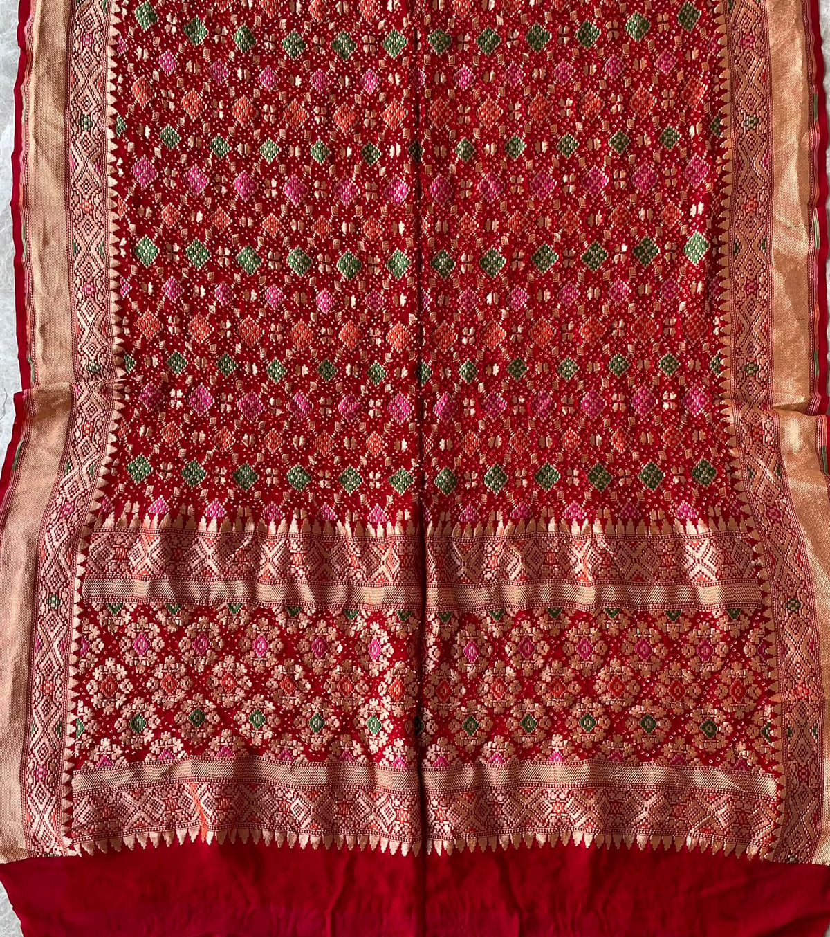 Niharika - Red Meenakari Bandhani Dupatta