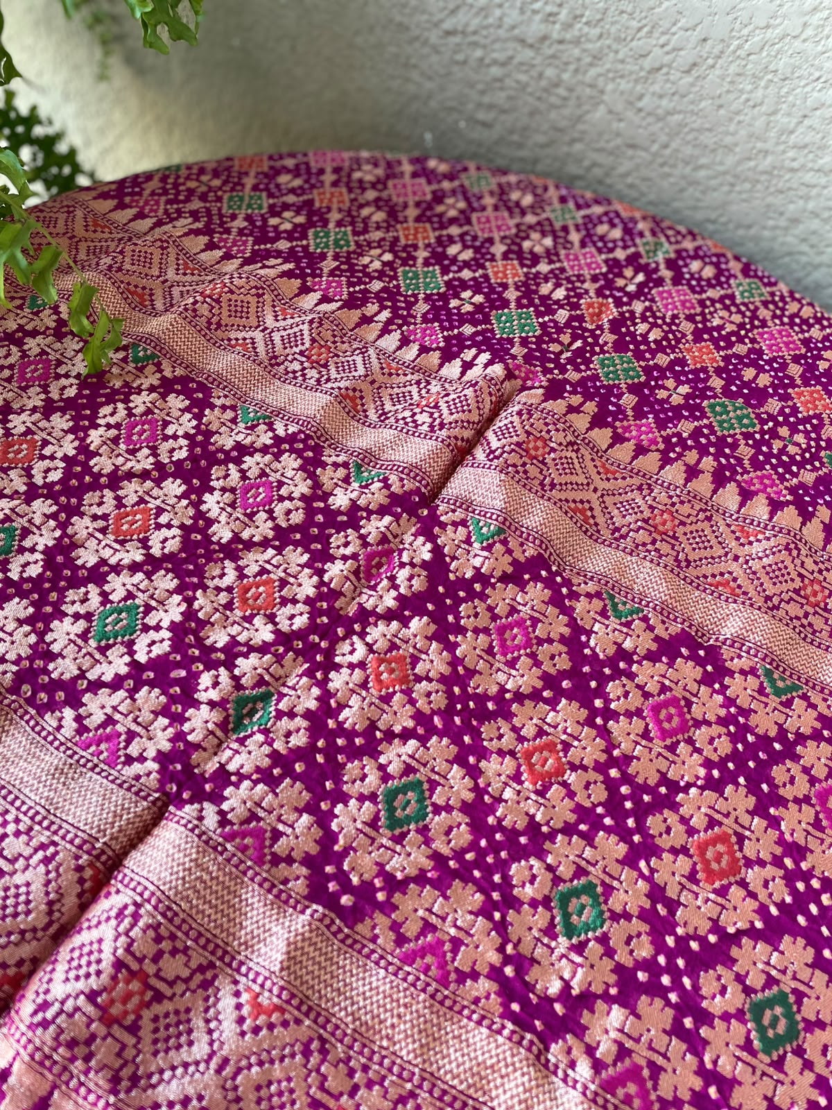 Tabassum - Magenta Meenakari Bandhani Dupatta