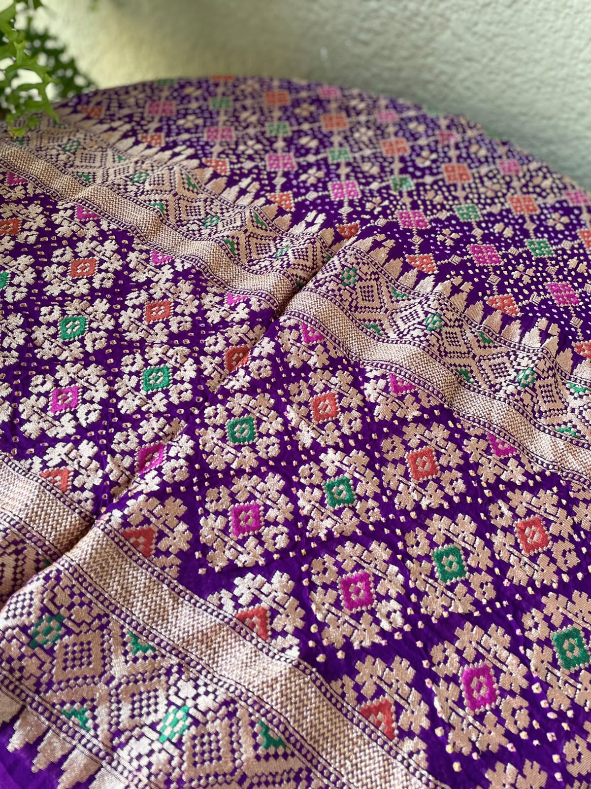 Shaurya - Purple Meenakari Bandhani Dupatta